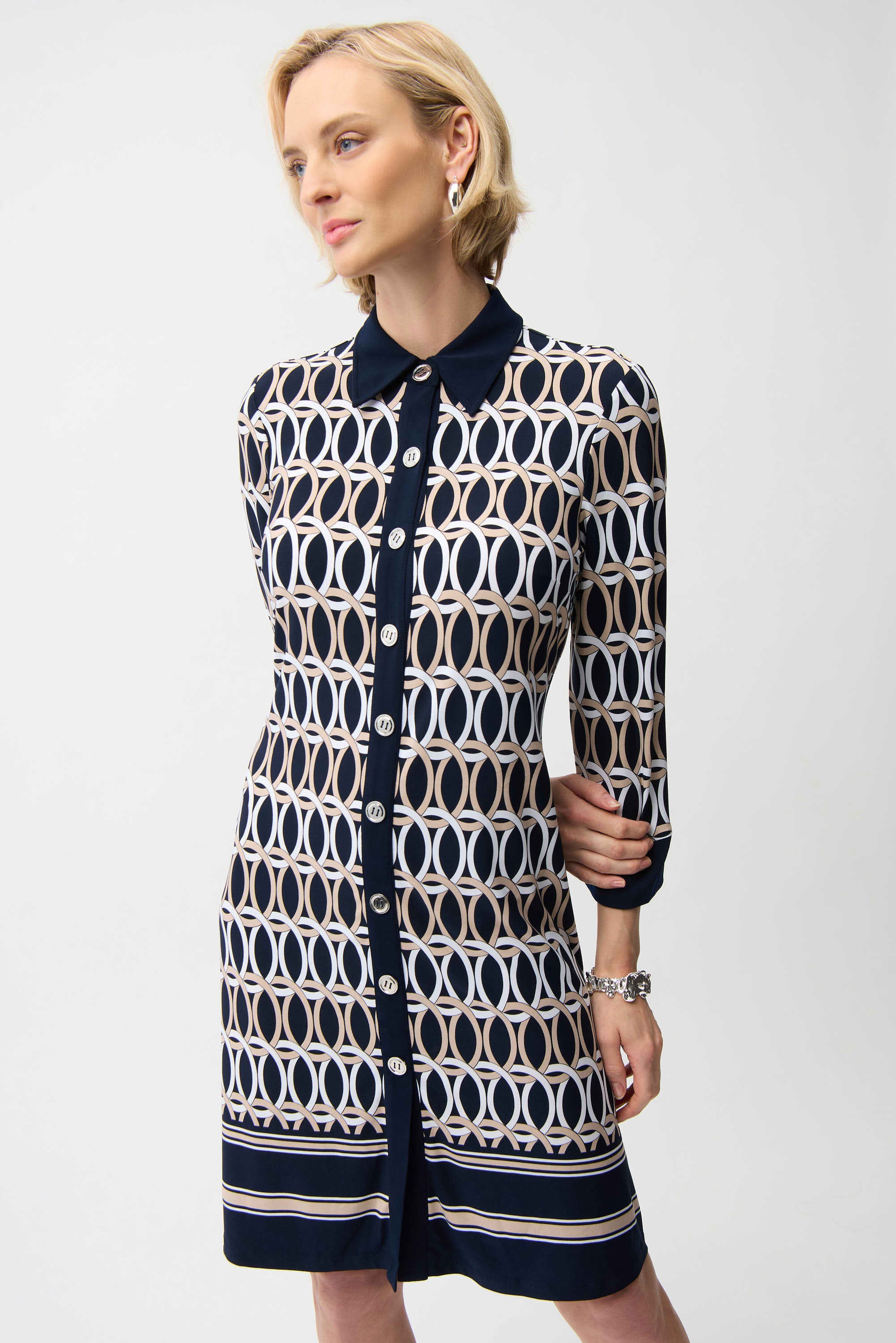 JOSEPH RIBKOFF NAVY/MULTI DRESS 261903-3316 126