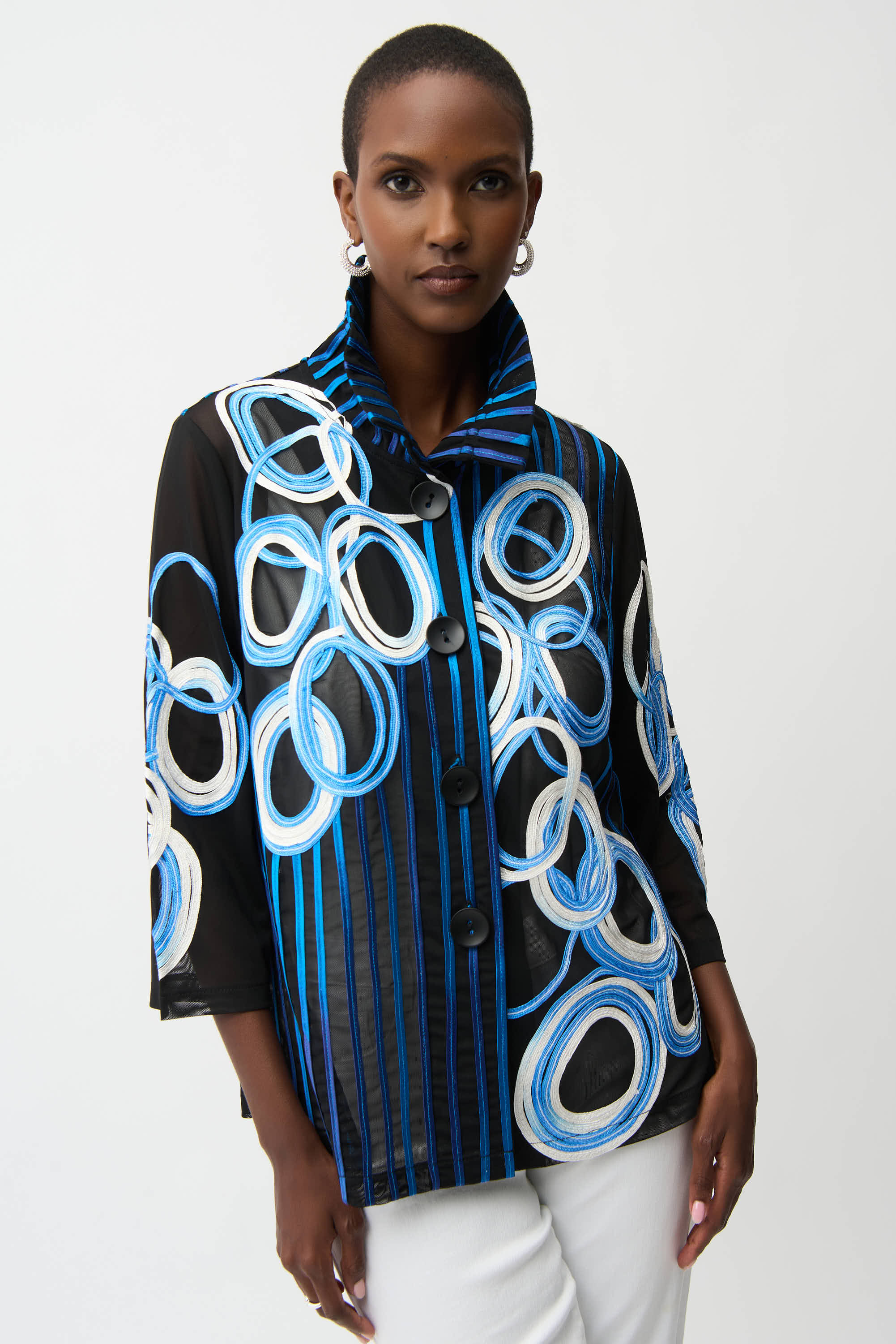 JOSEPH RIBKOFF MESH PRINT JACKET 261904-178 126