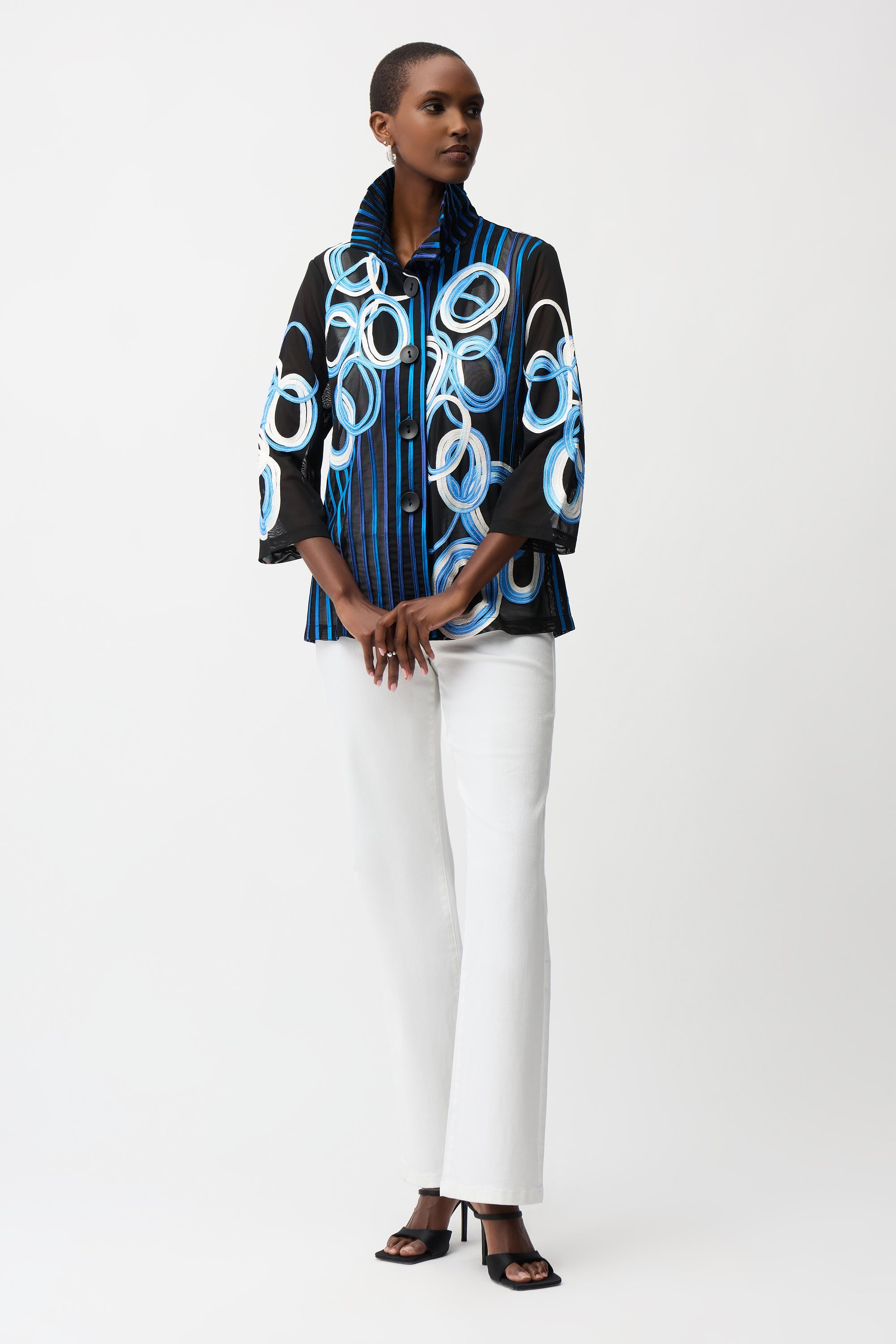 JOSEPH RIBKOFF MESH PRINT JACKET 261904-178 126