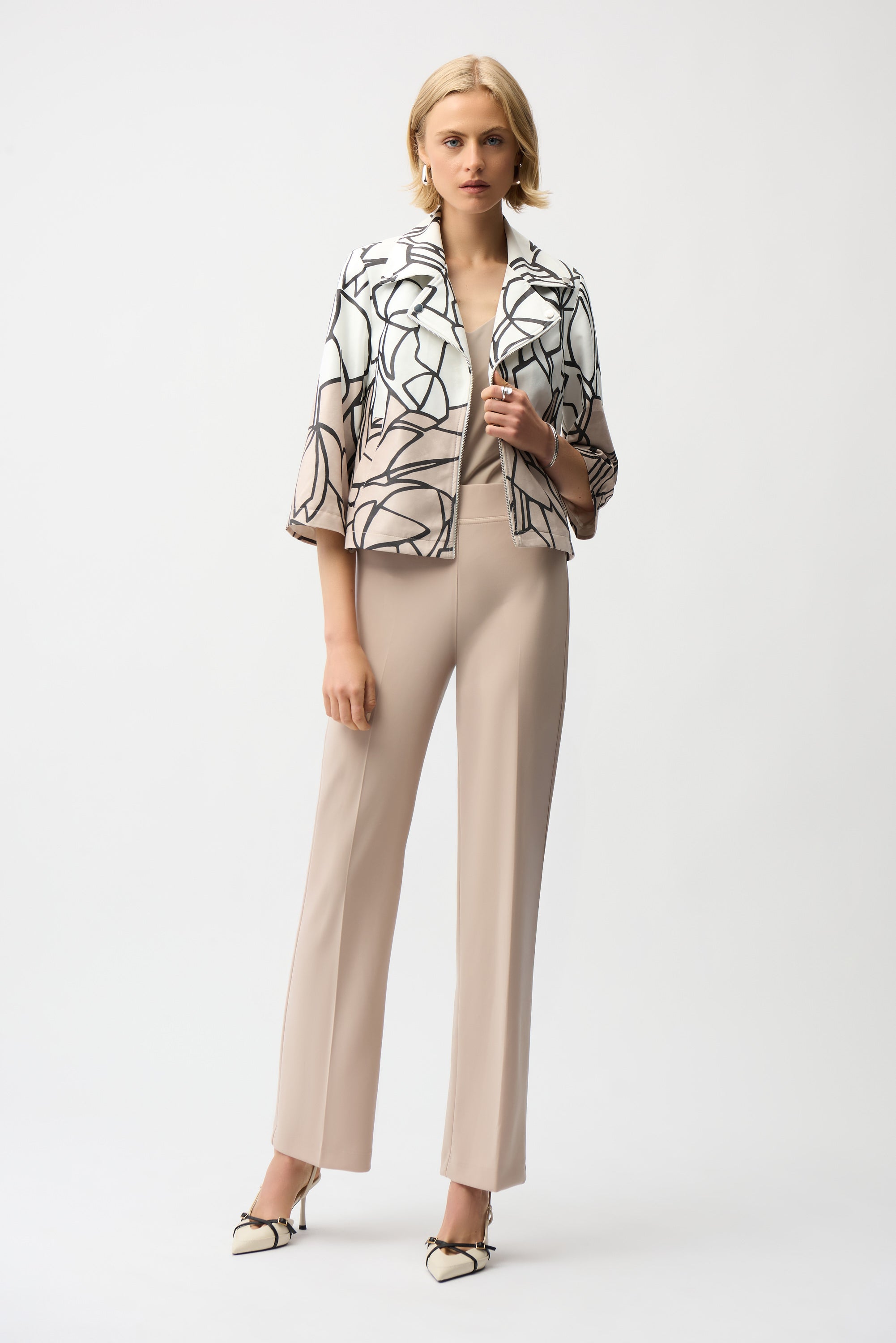 JOSEPH RIBKOFF FAUX SUEDE ABSTRACT JACKET 261908-2539 126