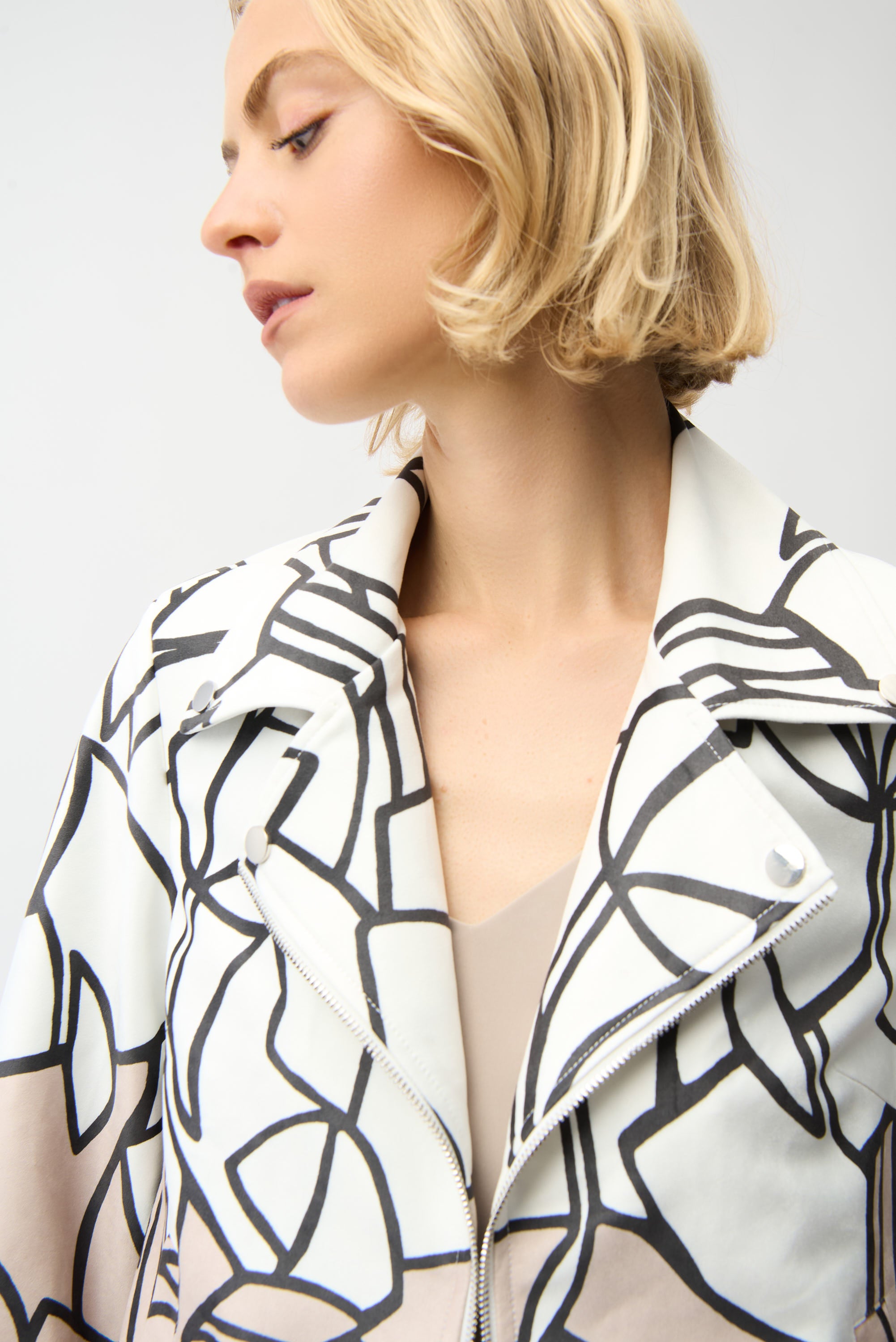 JOSEPH RIBKOFF FAUX SUEDE ABSTRACT JACKET 261908-2539 126
