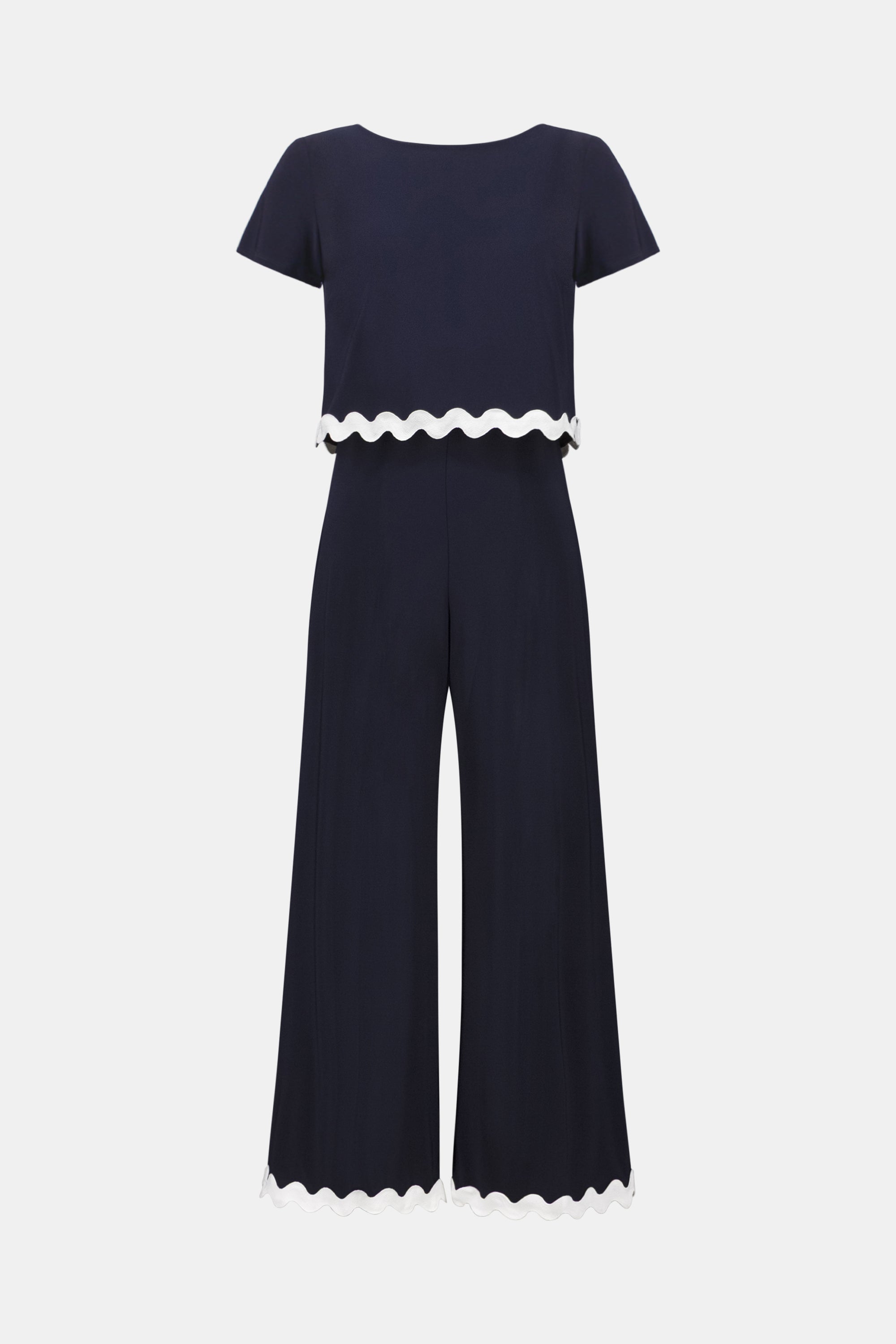 JOSEPH RIBKOFF NAVY FRILL DETAIL JUMPSUIT 262144X-2230 126