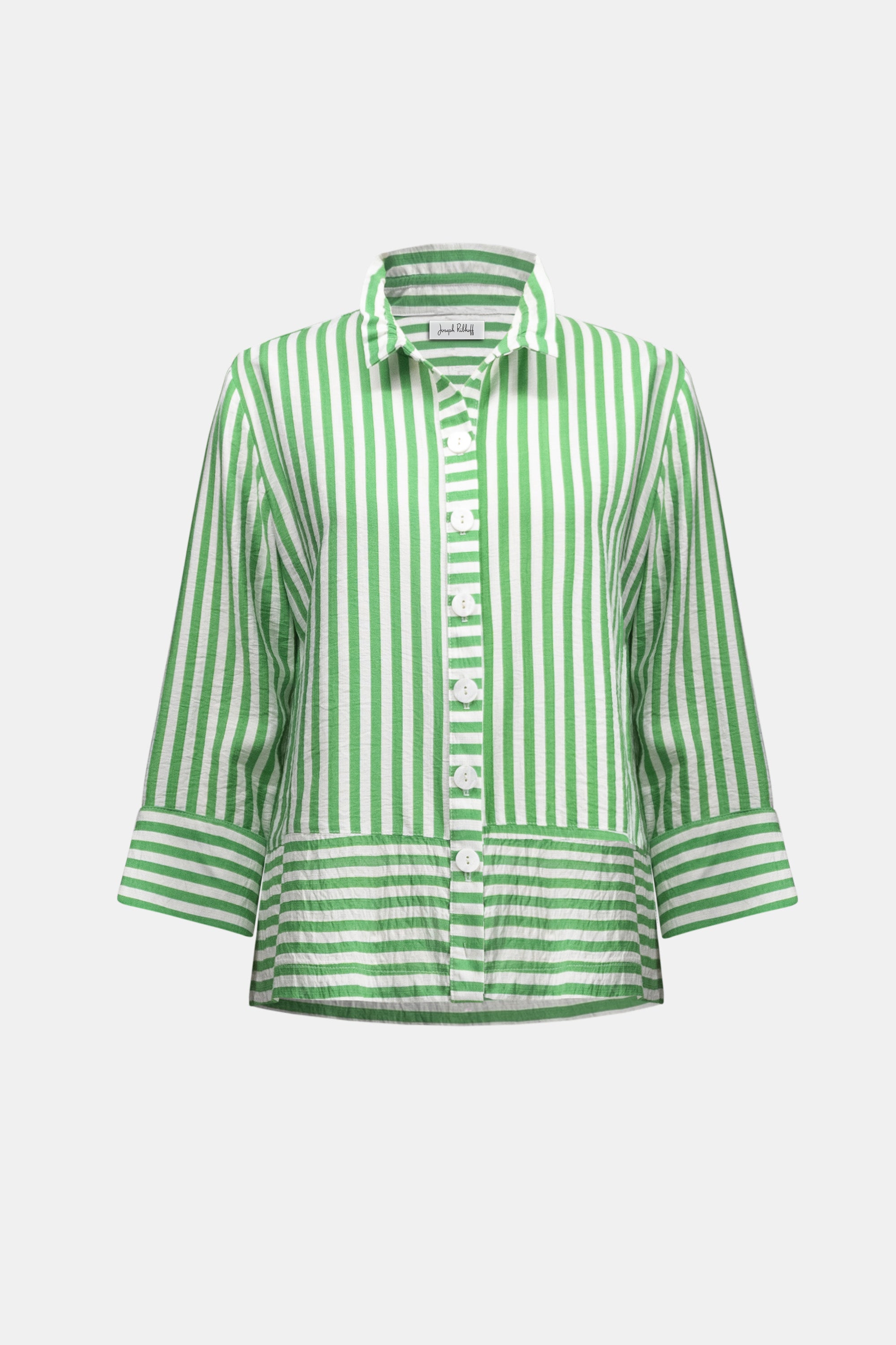 JOSEPH RIBKOFF SHIRT GREEN/VANILLA STRIPE  262212-4238 126