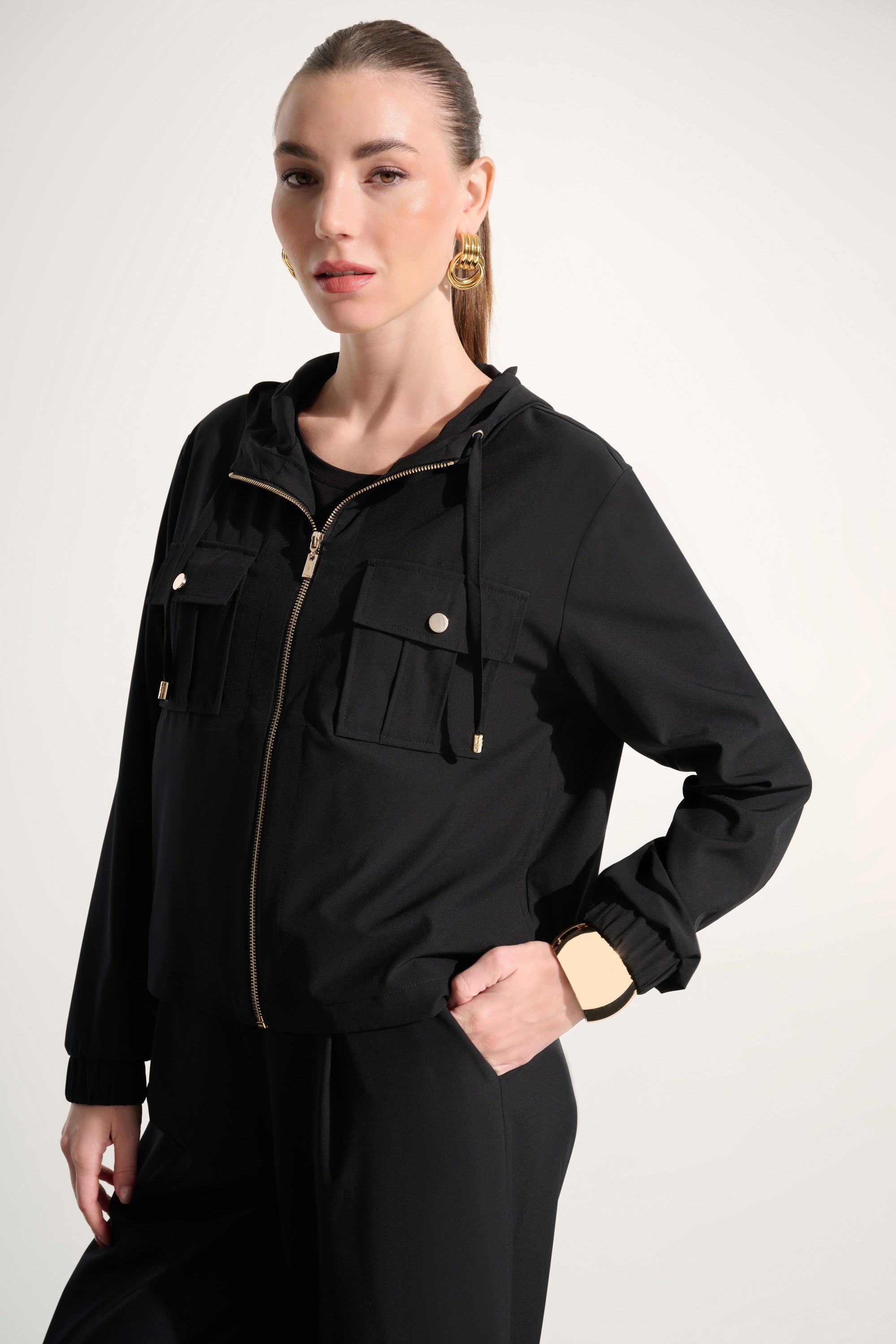 JOSEPH RIBKOFF BLACK BOXY JACKET 262621-11 126