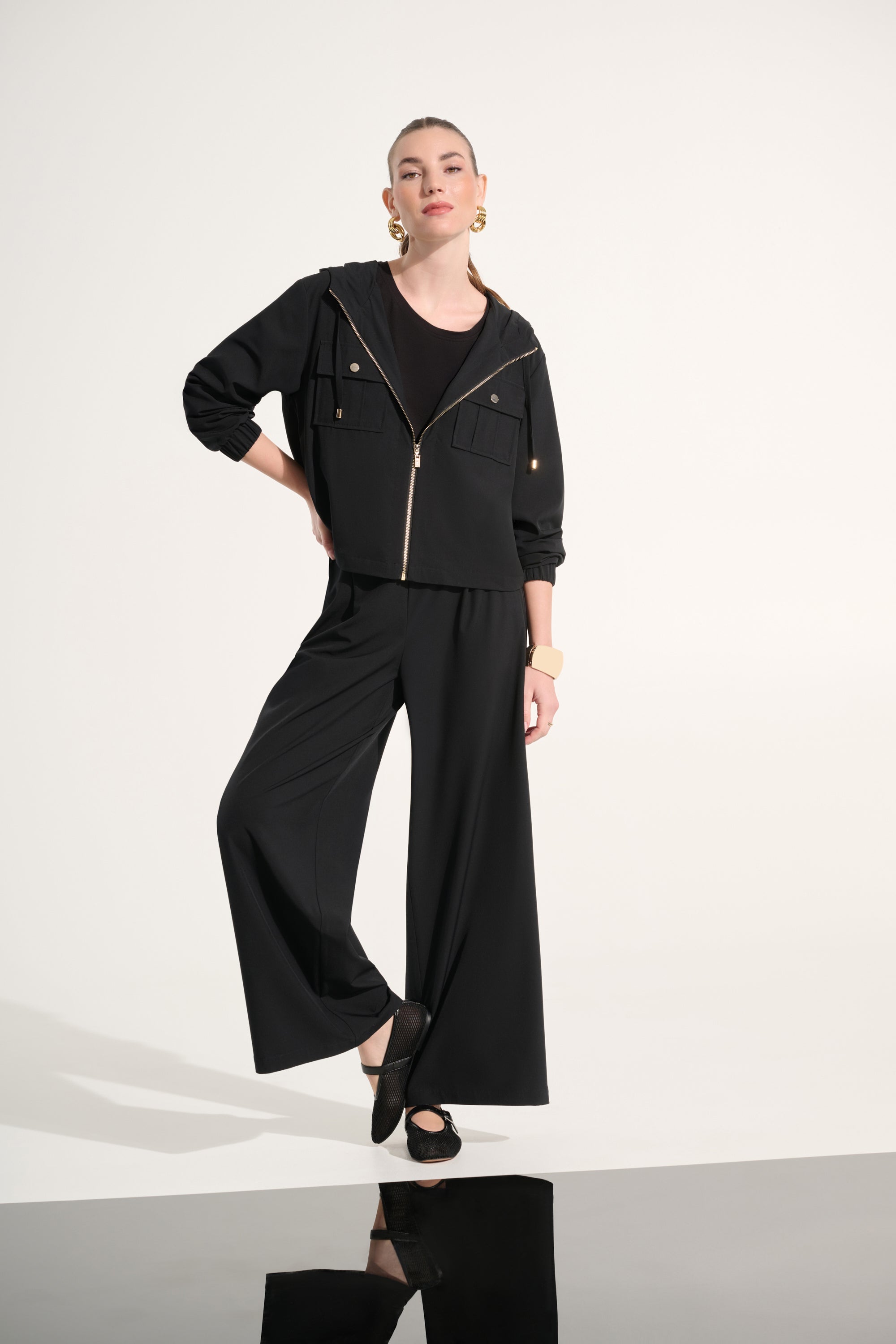 JOSEPH RIBKOFF BLACK BOXY JACKET 262621-11 126