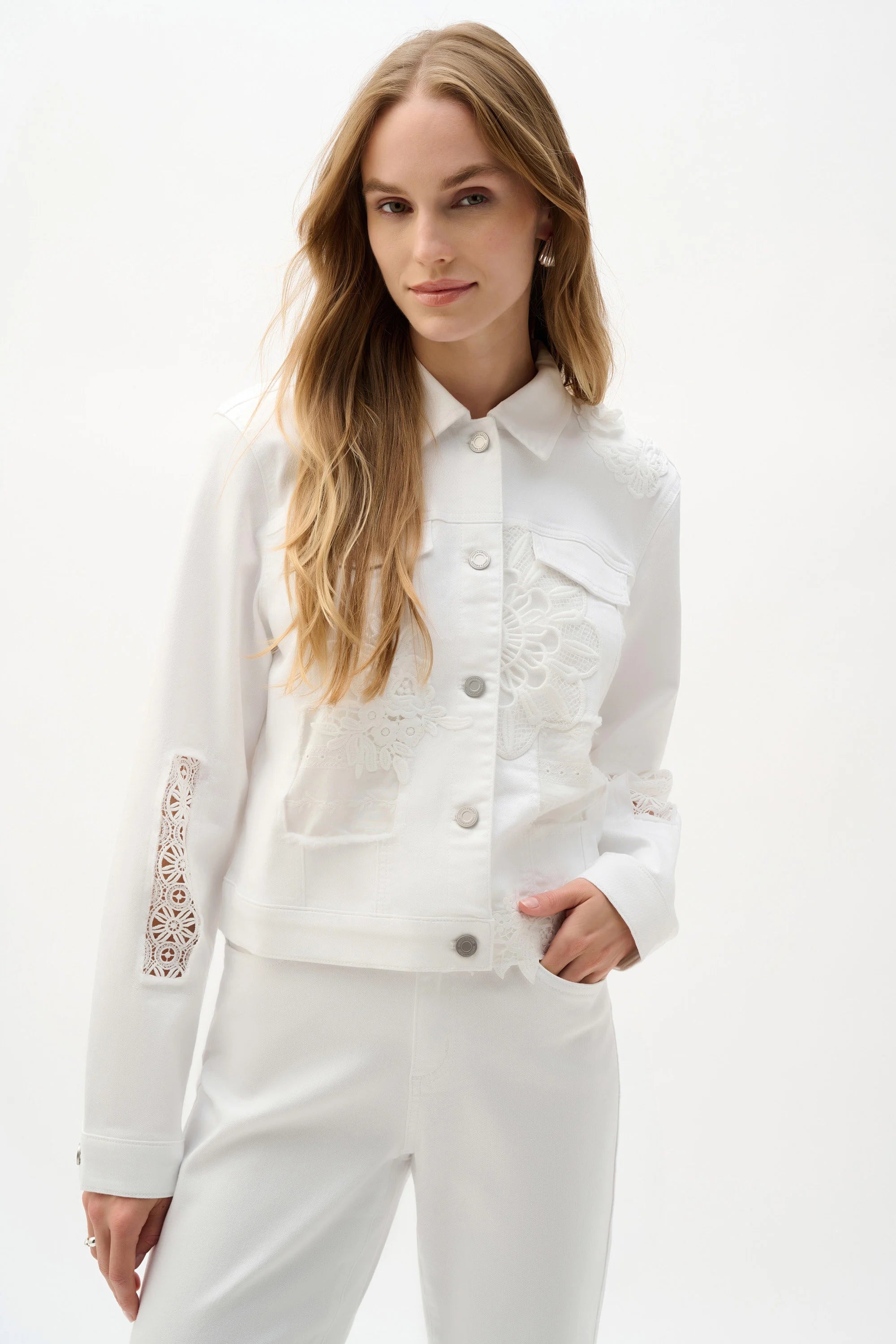 JOSEPH RIBKOFF WHITE DENIM JACKET 262916-12 126