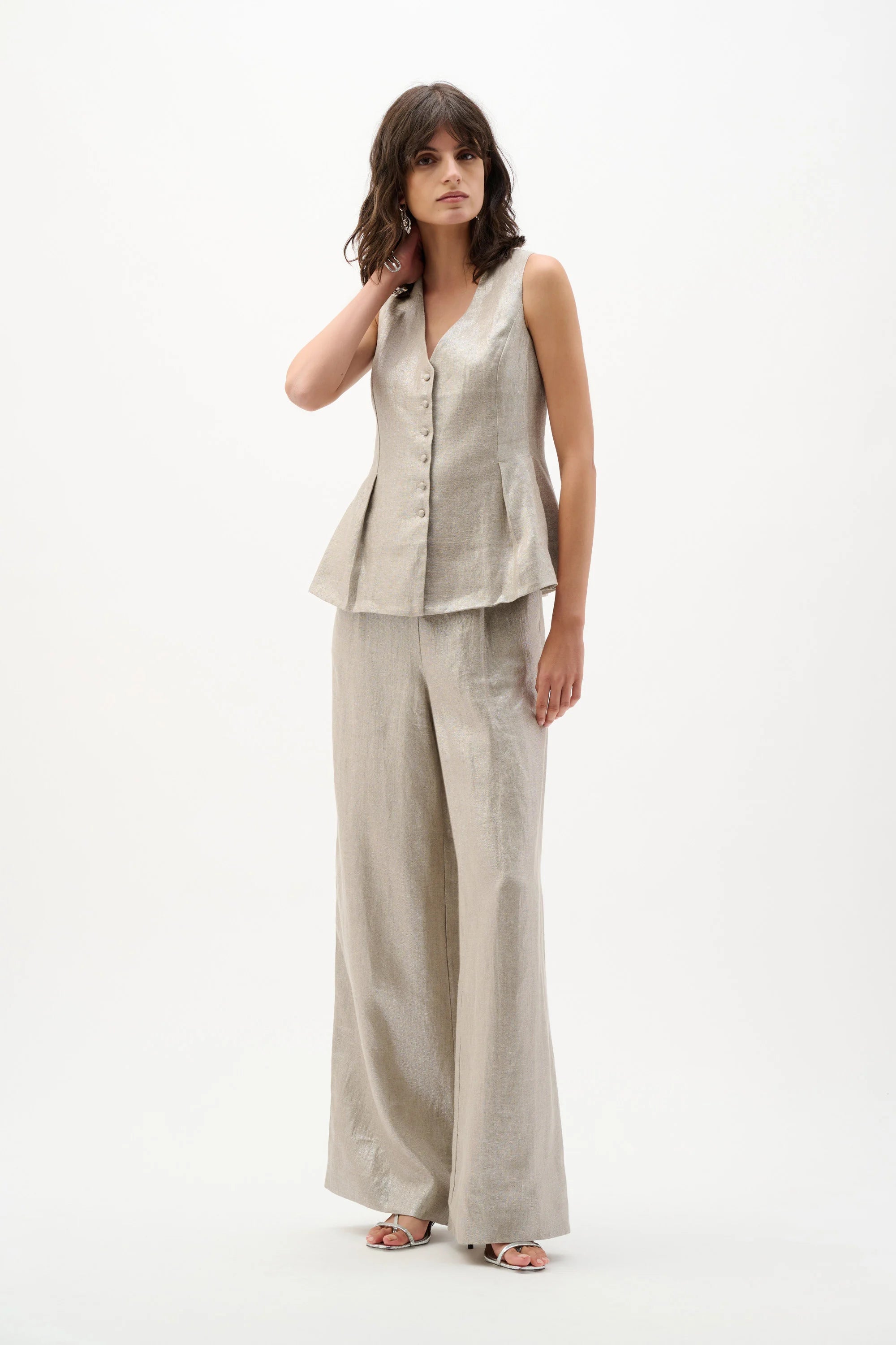 JOSEPH RIBKOFF FOILED GOLD TROUSERS 262947-3059 126