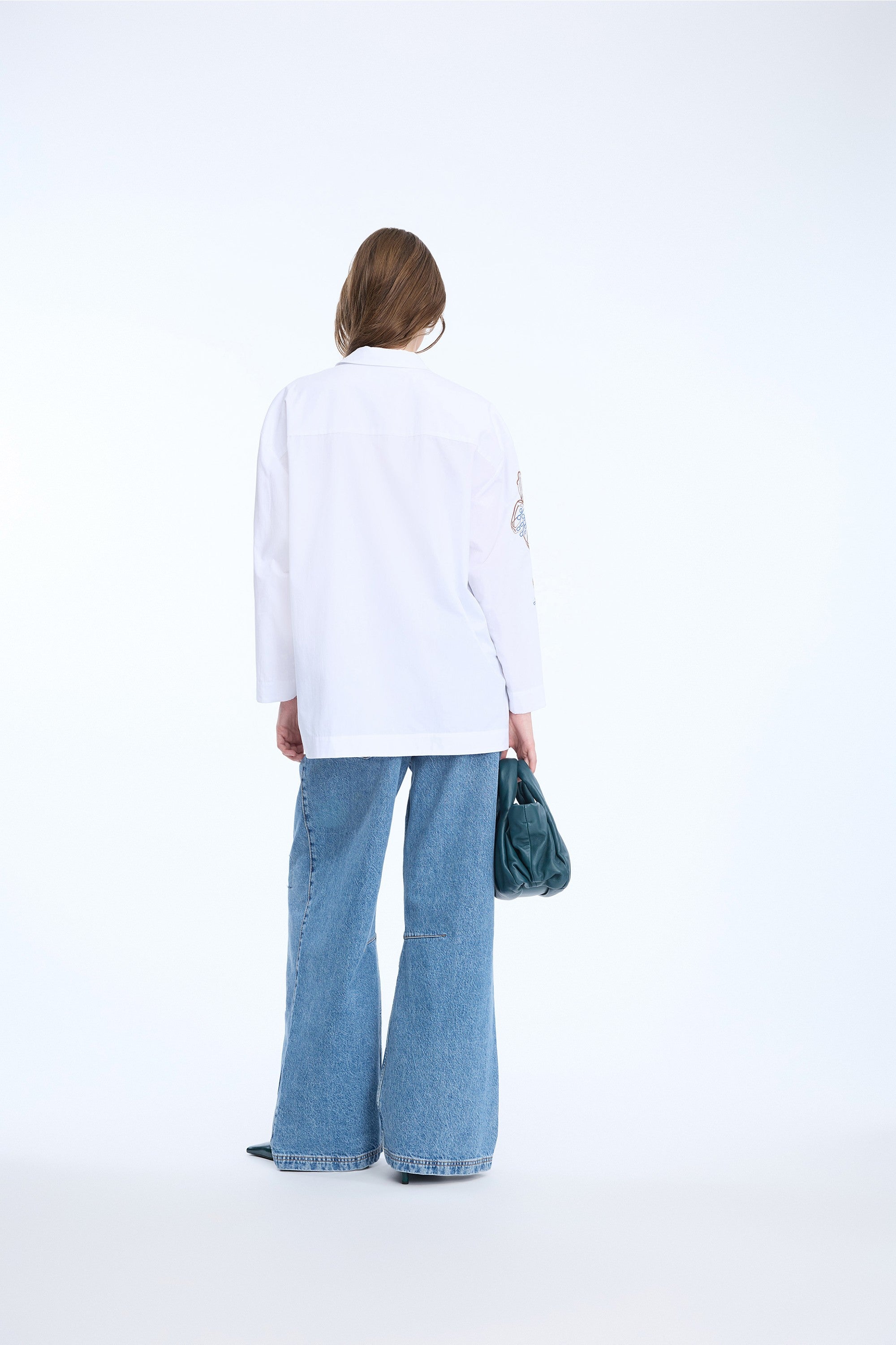 MUNTHE WHITE EMBROIDERED OVERSIZED BLOUSE NICOLETTE 226