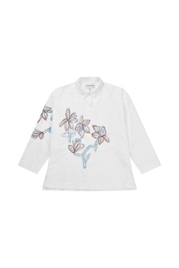 MUNTHE WHITE EMBROIDERED OVERSIZED BLOUSE NICOLETTE 226