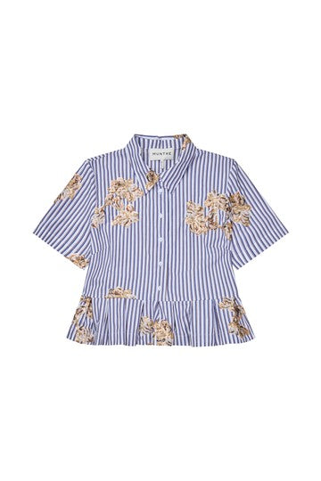 MUNTHE NAVY STRIPE SEQUIN BLOUSE NURIANA 226
