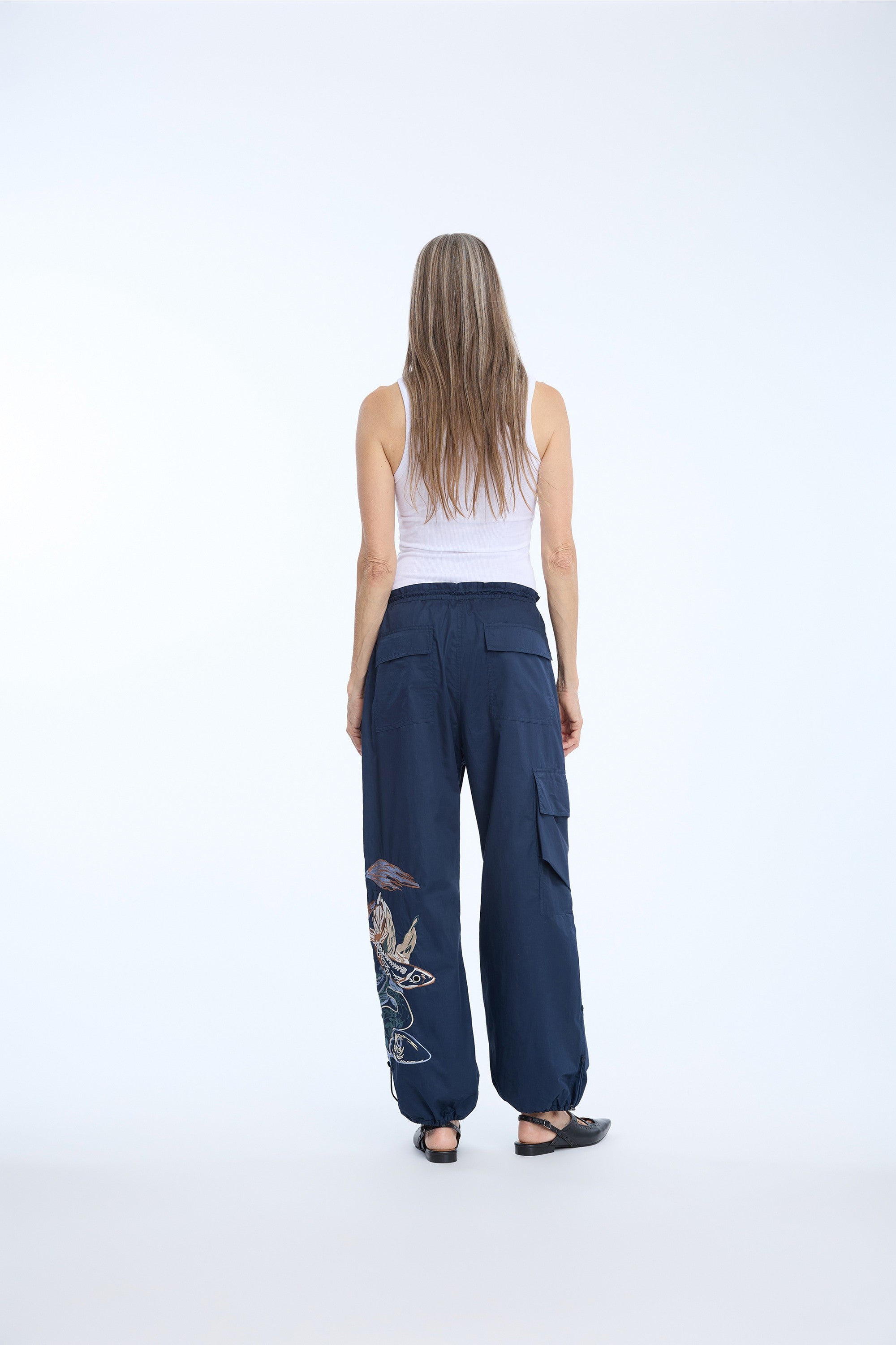 MUNTHE NAVY EMBROIDERED TROUSERS UNFORM 226