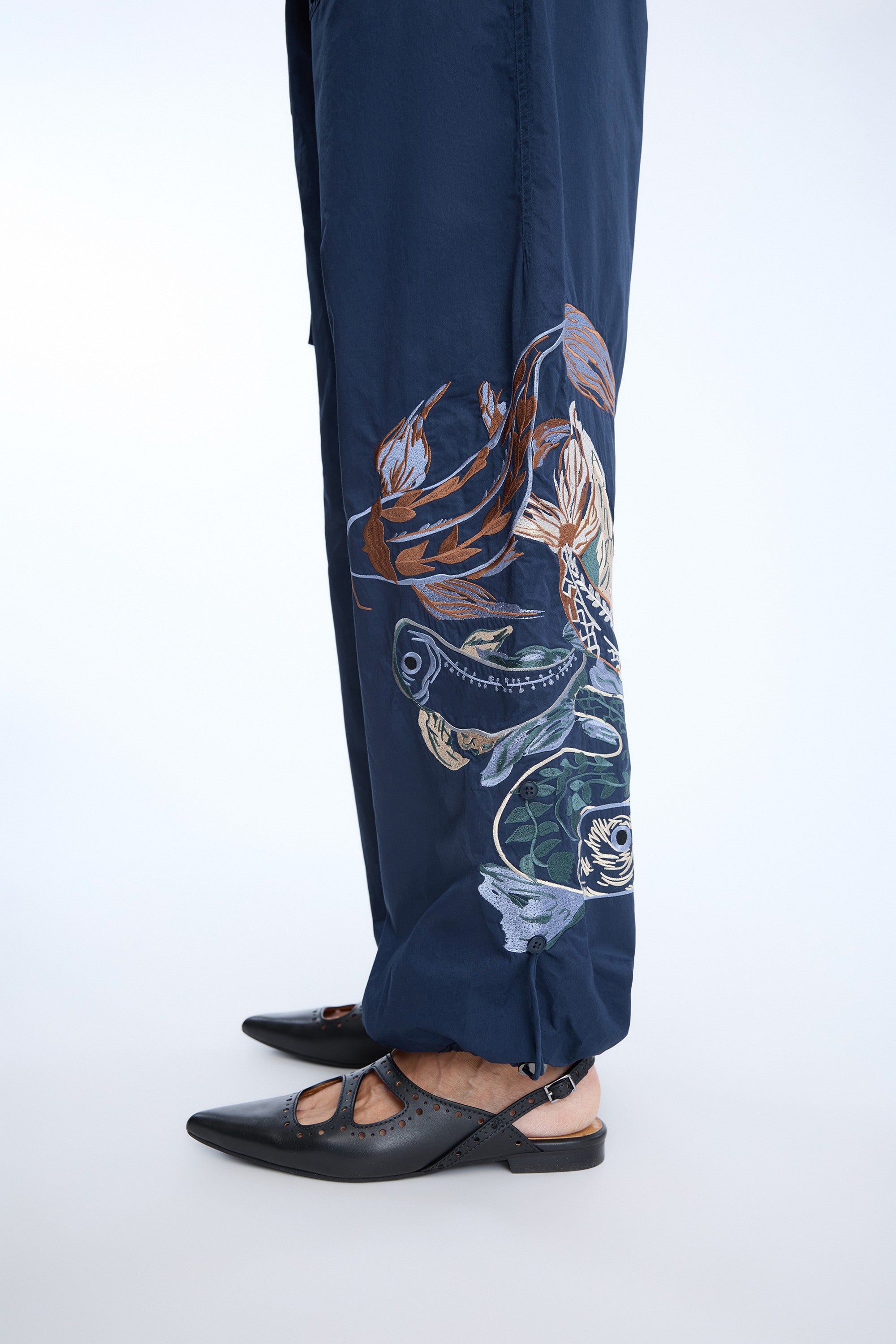 MUNTHE NAVY EMBROIDERED TROUSERS UNFORM 226