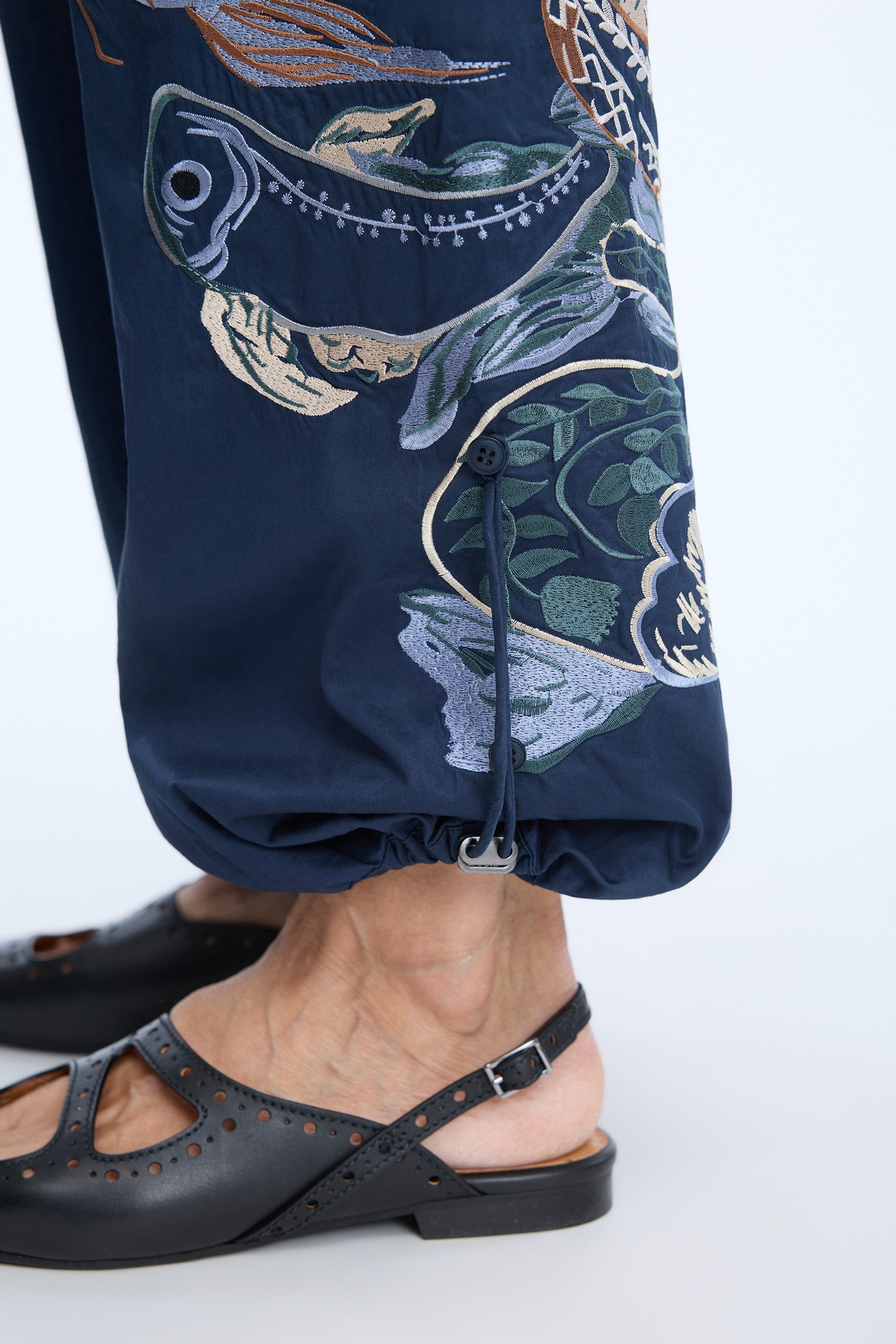 MUNTHE NAVY EMBROIDERED TROUSERS UNFORM 226
