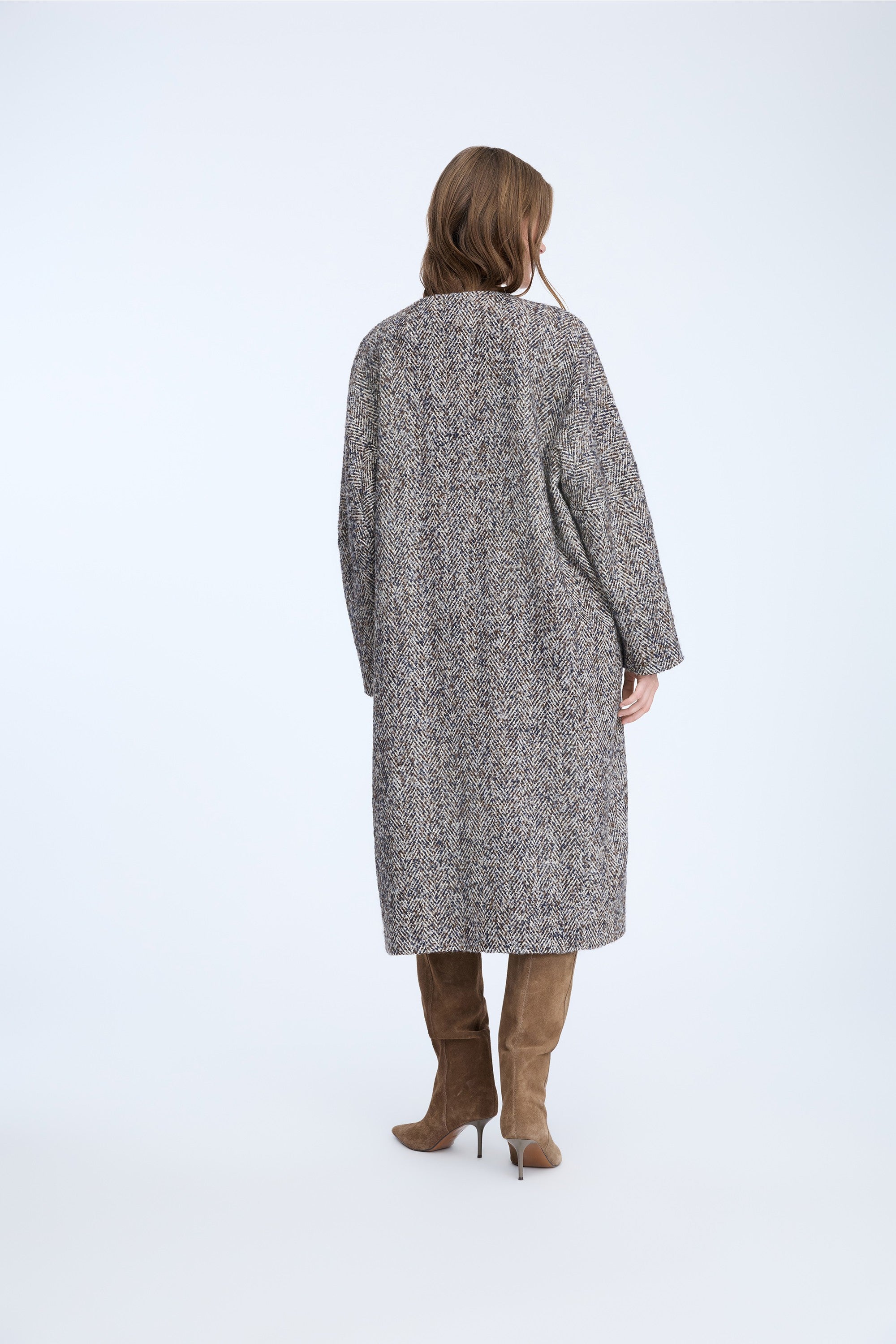 MUNTHE BLUE TWEED OVERSIZED COAT NINELLA 226