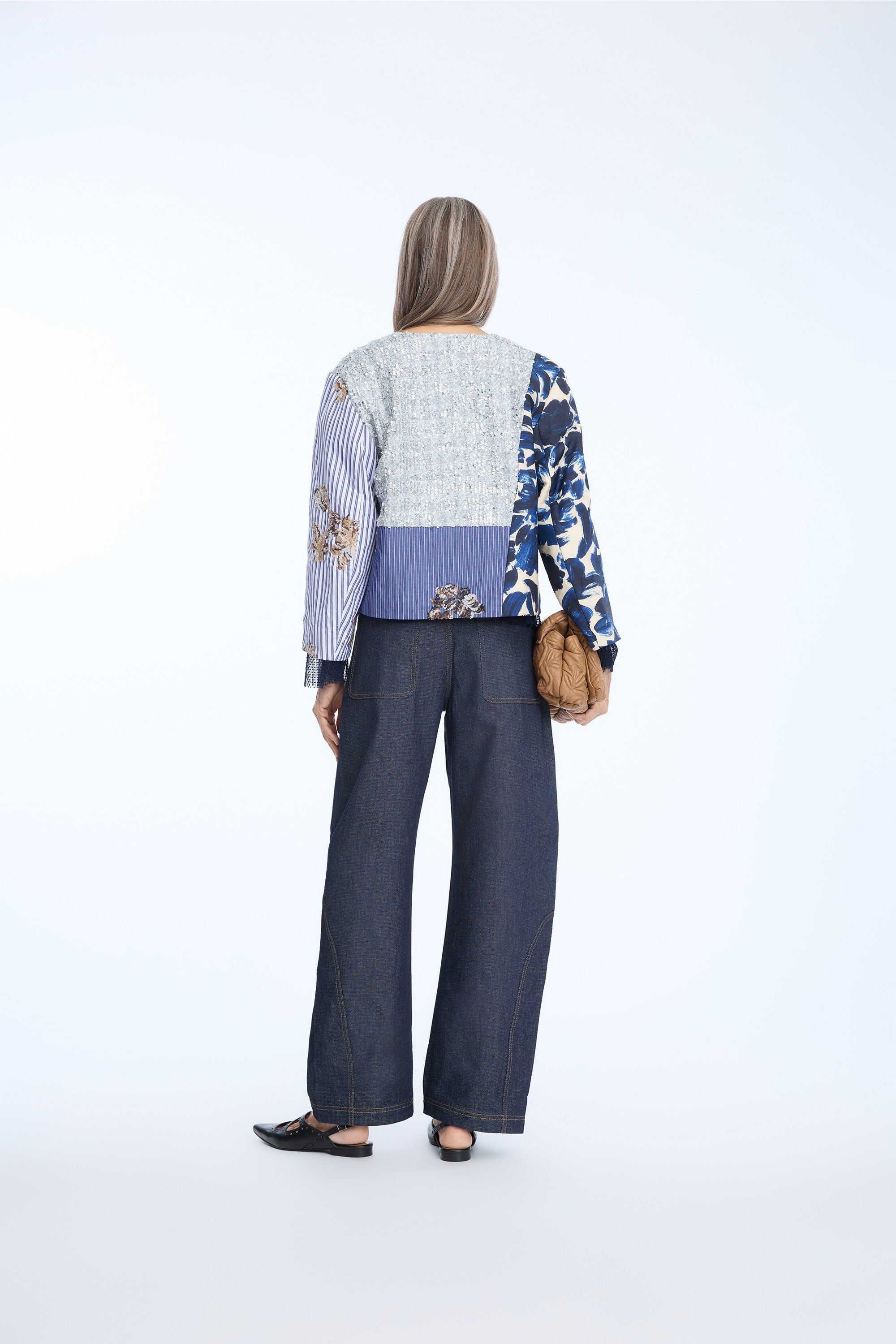 MUNTHE SILVER SEQUIN PATCH WORK JACKET NAIME 226