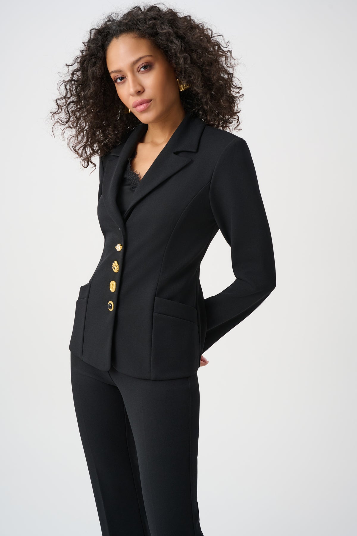 JOSEPH RIBKOFF BLACK SCUBA JACKET 263151 11 226