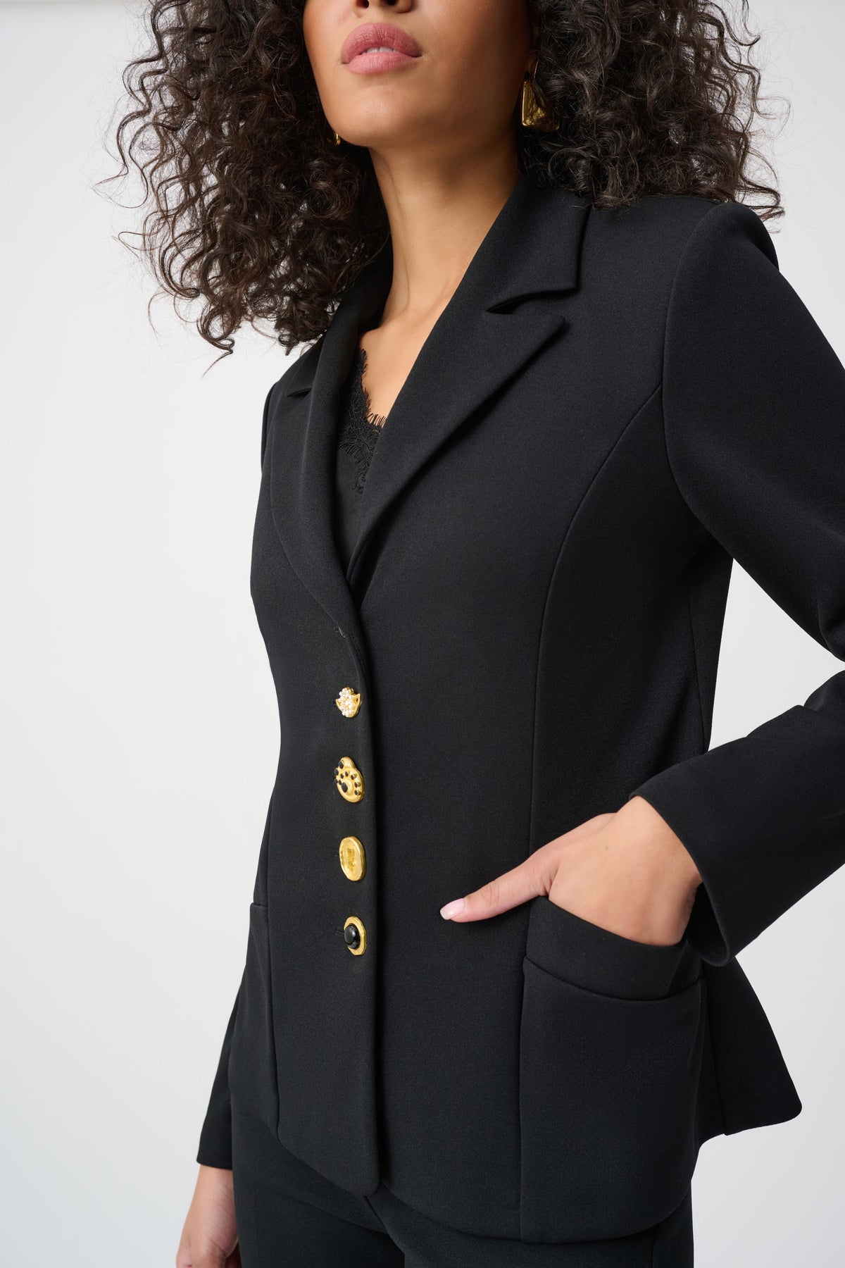 JOSEPH RIBKOFF BLACK SCUBA JACKET 263151 11 226