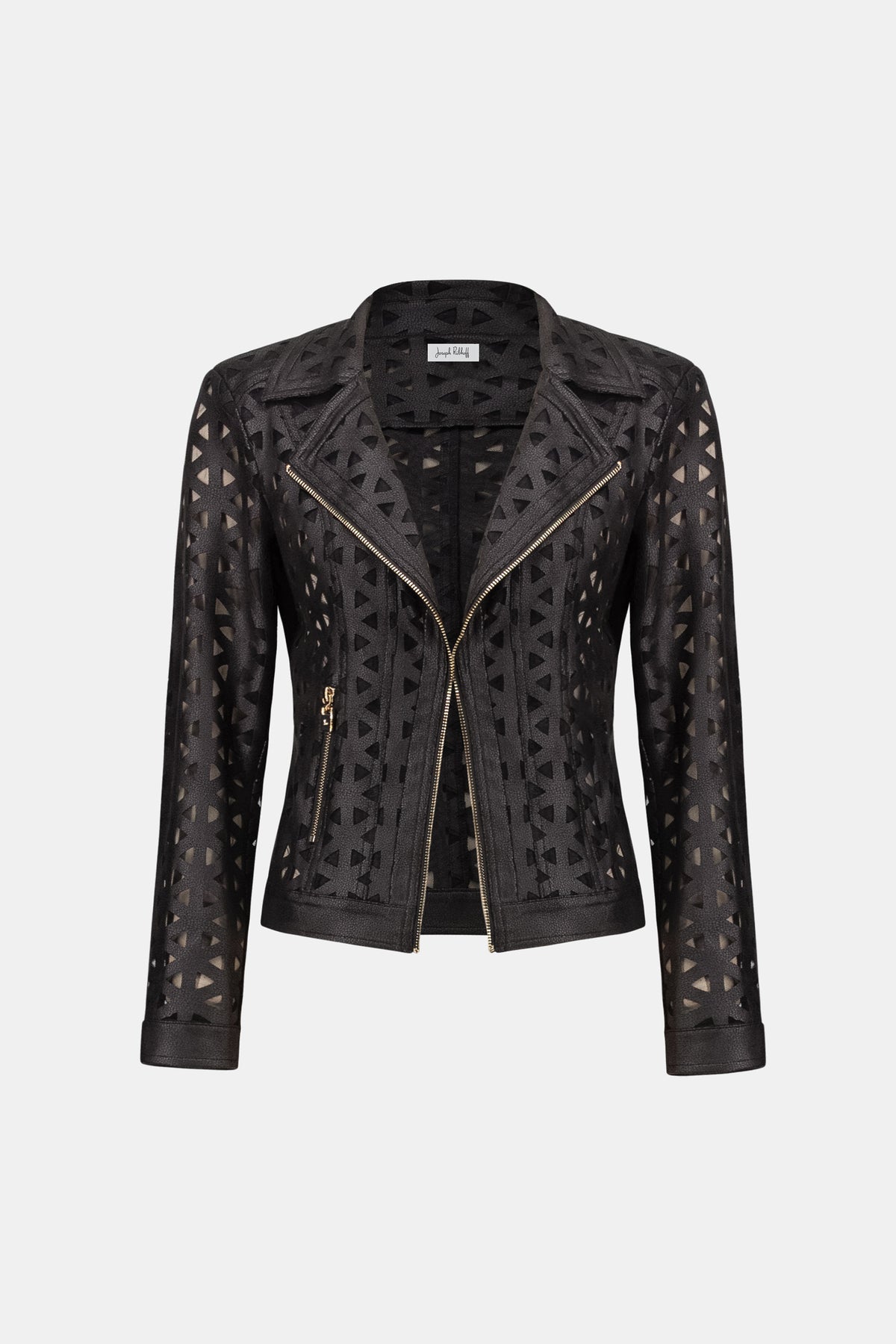 JOSEPH RIBKOFF BLACK FAUX SUEDE AND MESH JACKET 263910 11 226