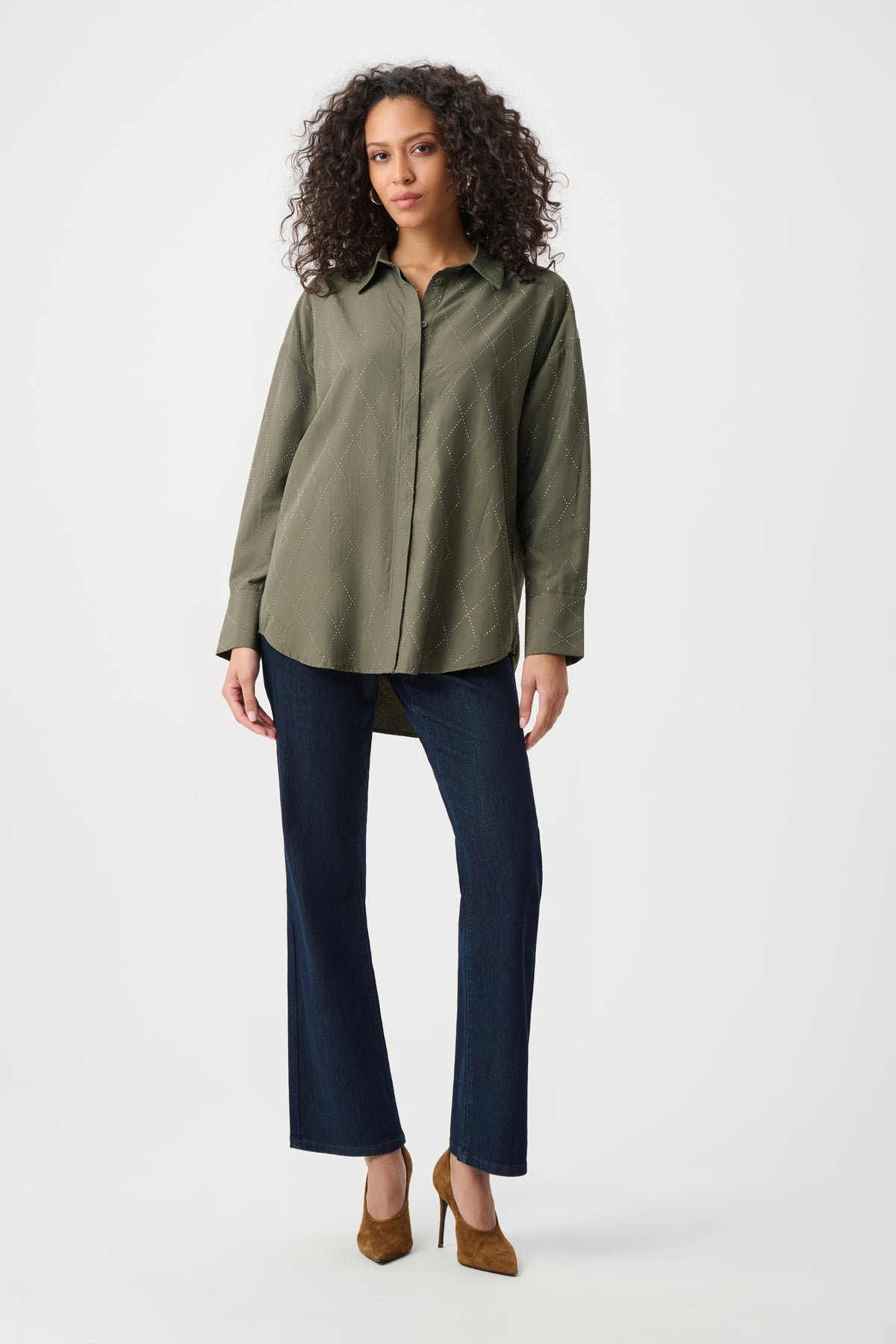 JOSEPH RIBKOFF GREEN BLOUSE 263922 3380 226