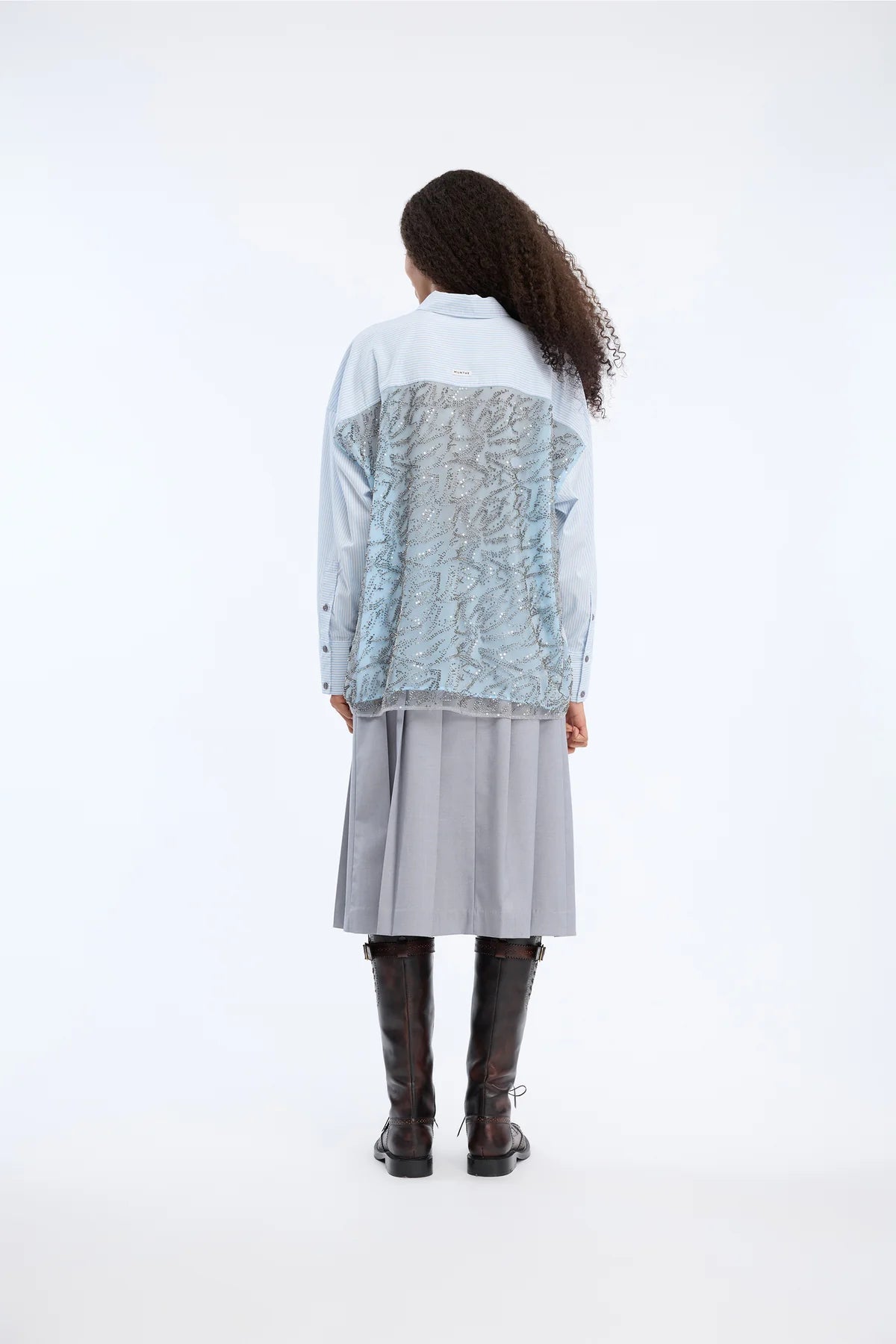 MUNTHE BLUE BEADED STRIPE SHIRT VONTARIO 226