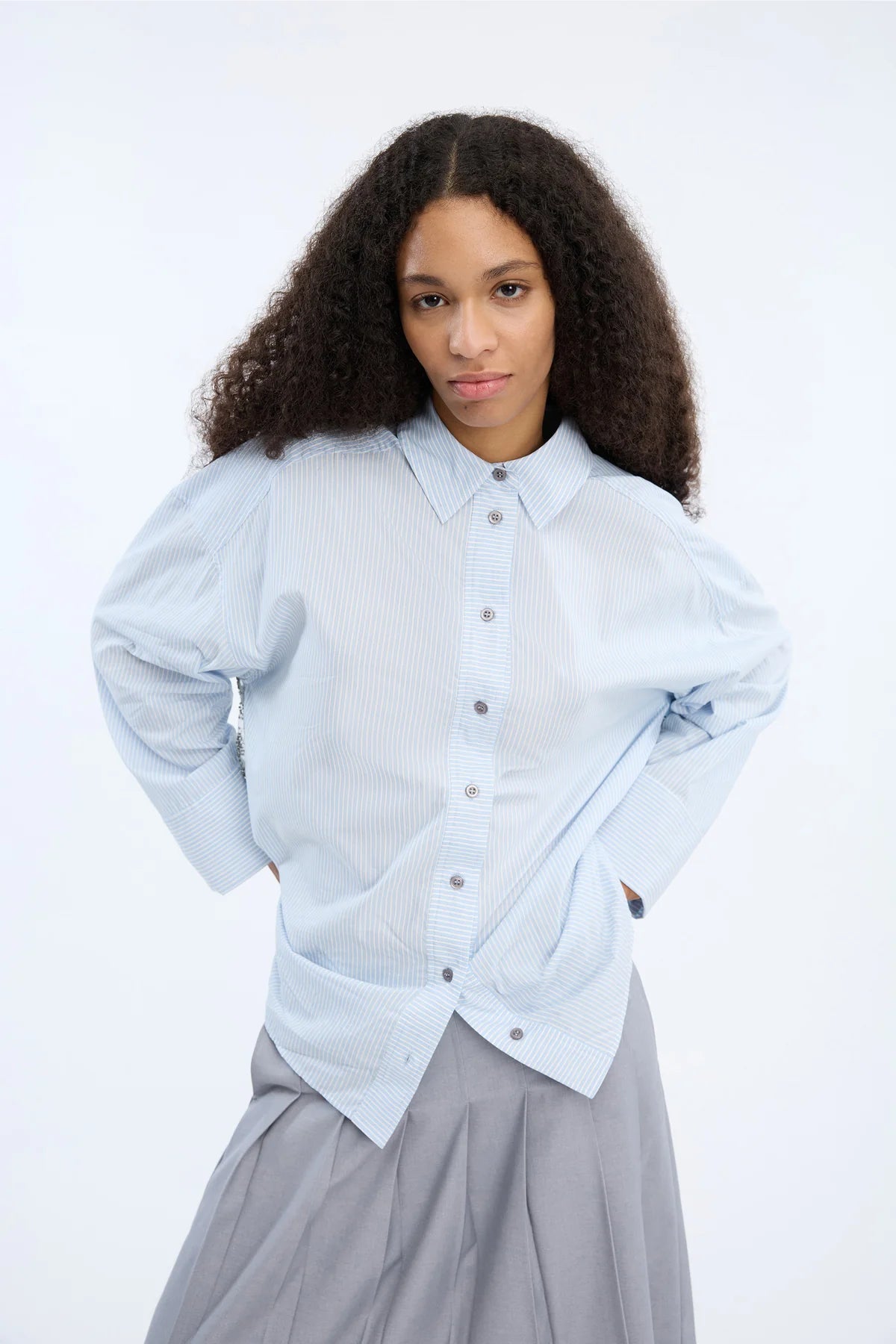 MUNTHE BLUE BEADED STRIPE SHIRT VONTARIO 226
