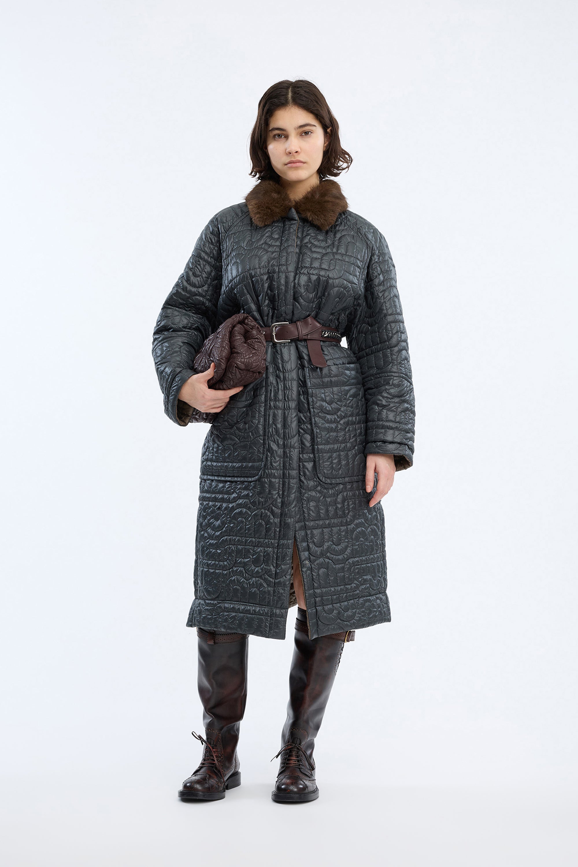 MUNTHE GREY QUILTED JACKET VERGER 226