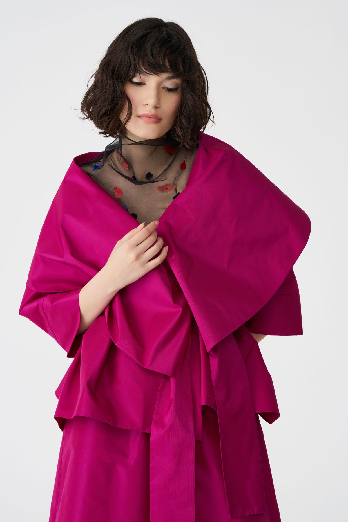 BIZE PINK TAFFETA WRAP JACKET BC5125 226
