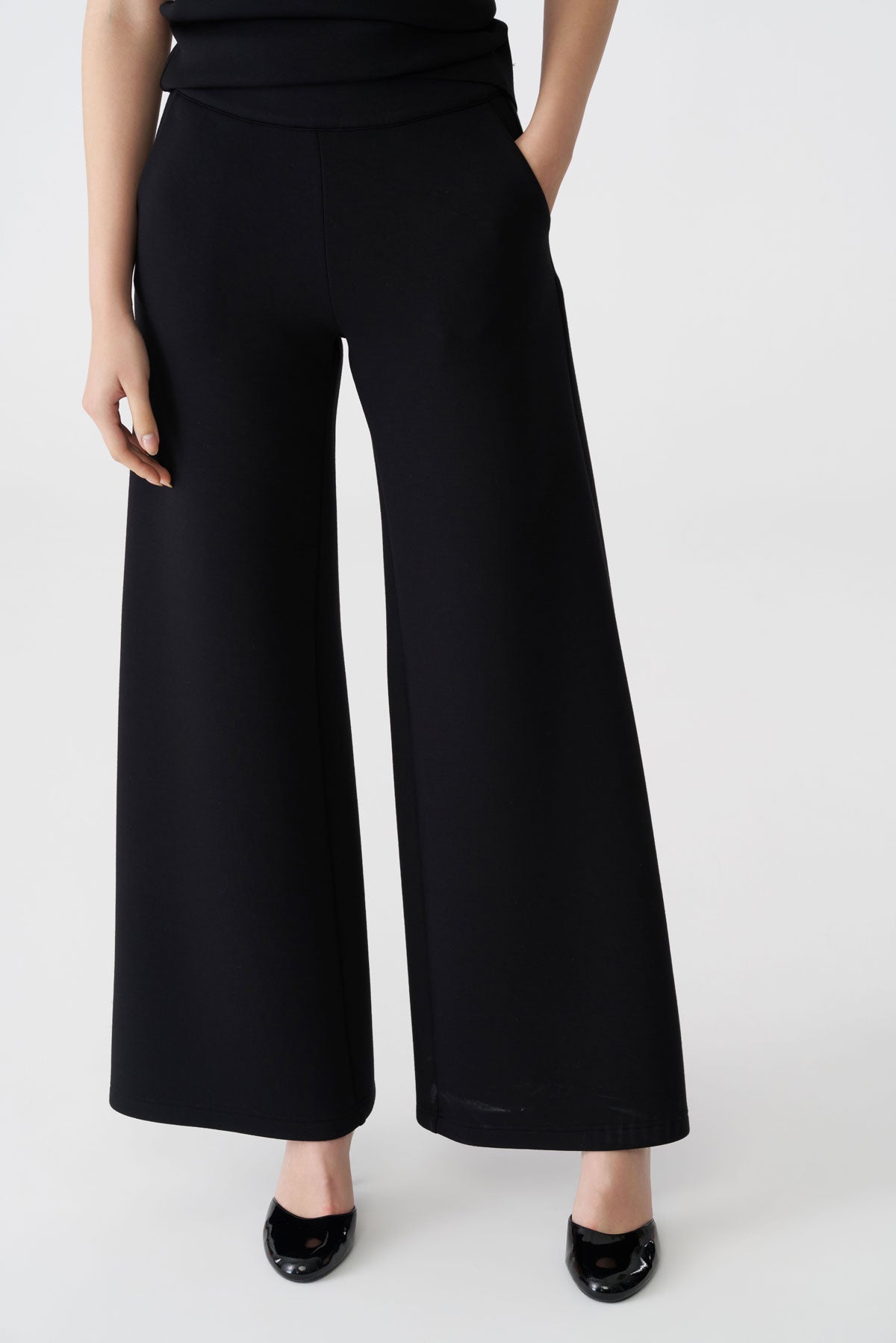 BIZE BLACK WIDE LEG TROUSERS BZ3189 226