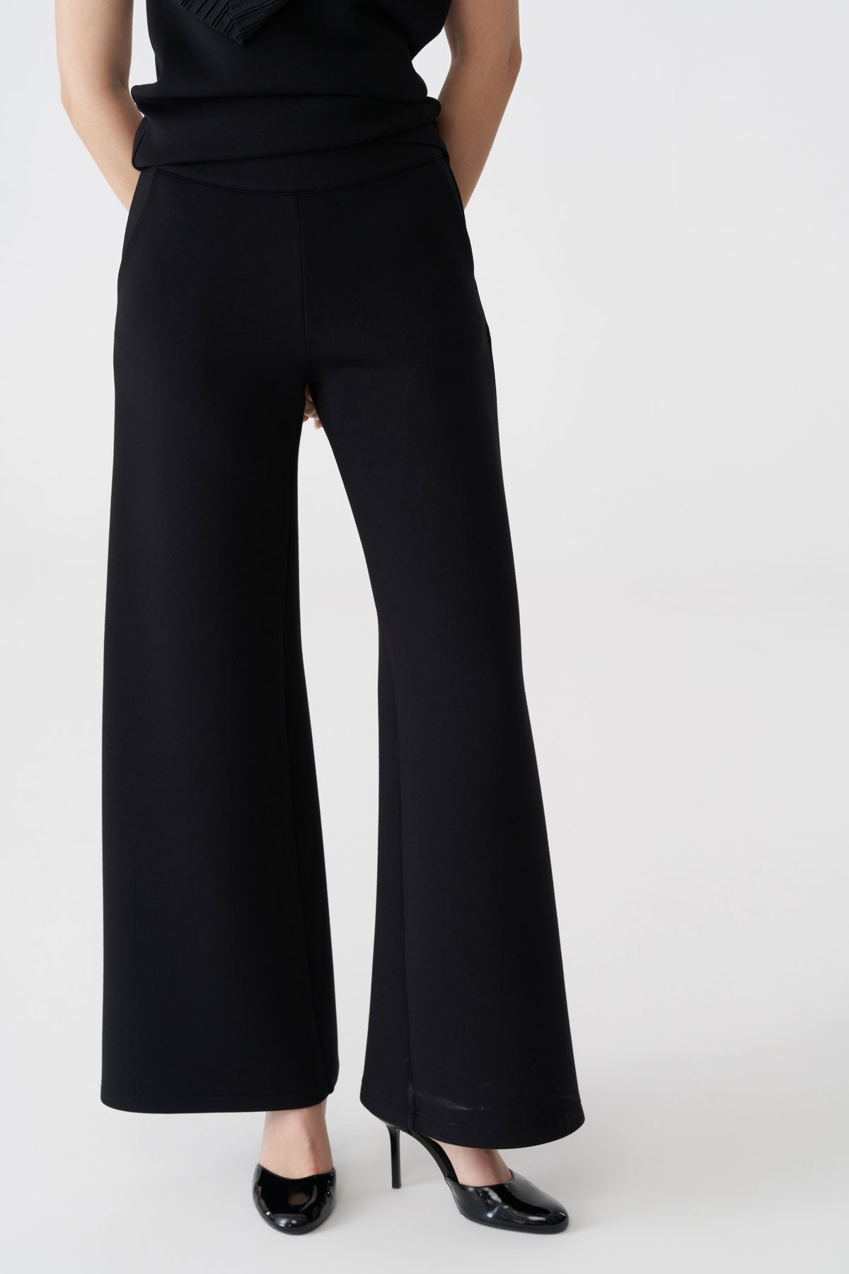 BIZE BLACK WIDE LEG TROUSERS BZ3189 226