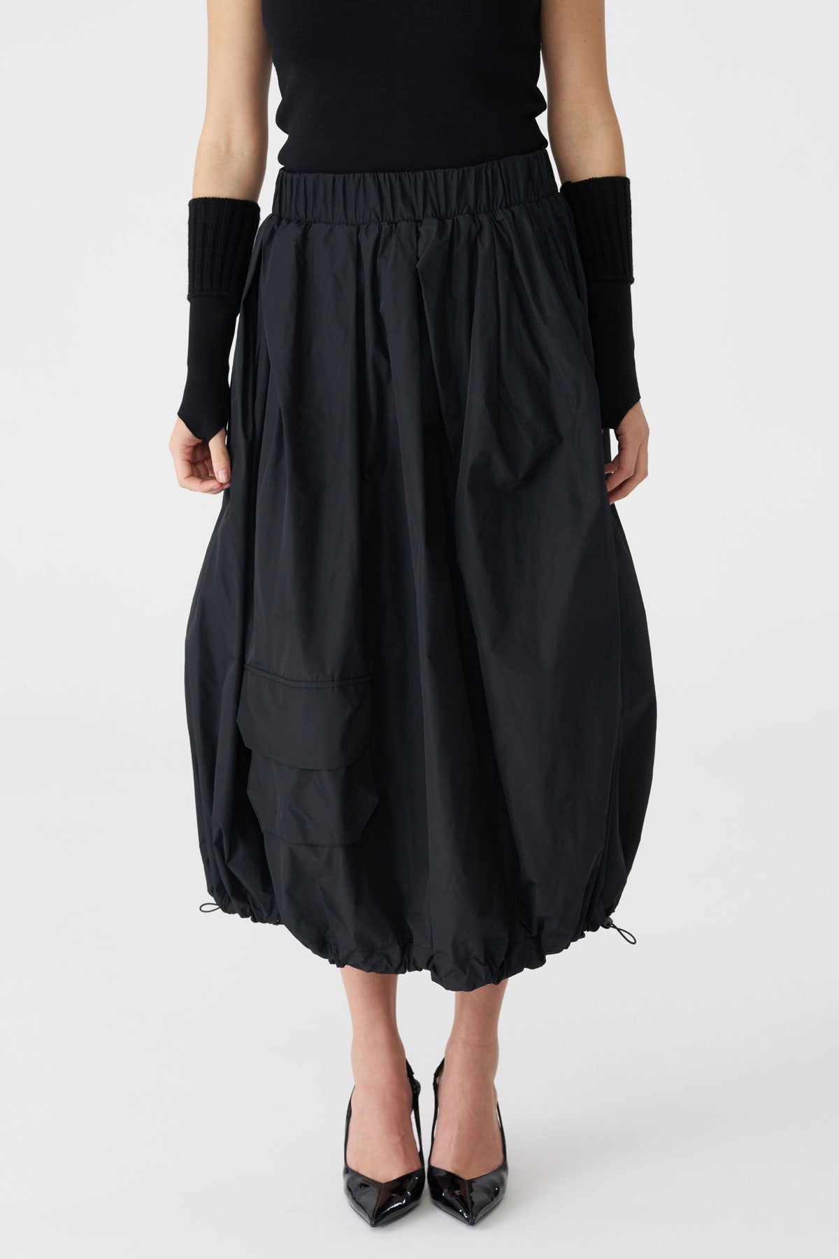 BIZE BLACK TAFFETA SKIRT BZ3192 226