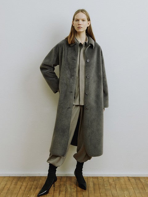 MOLLIOLLI LUNGO FAUX FUR GREY COAT 225