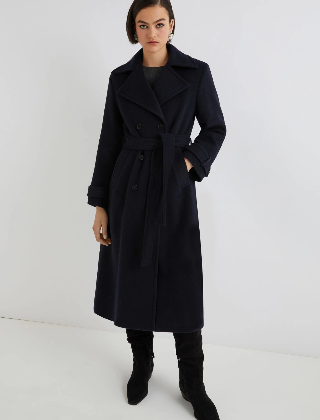 MARELLA BALCONE NAVY COAT 225