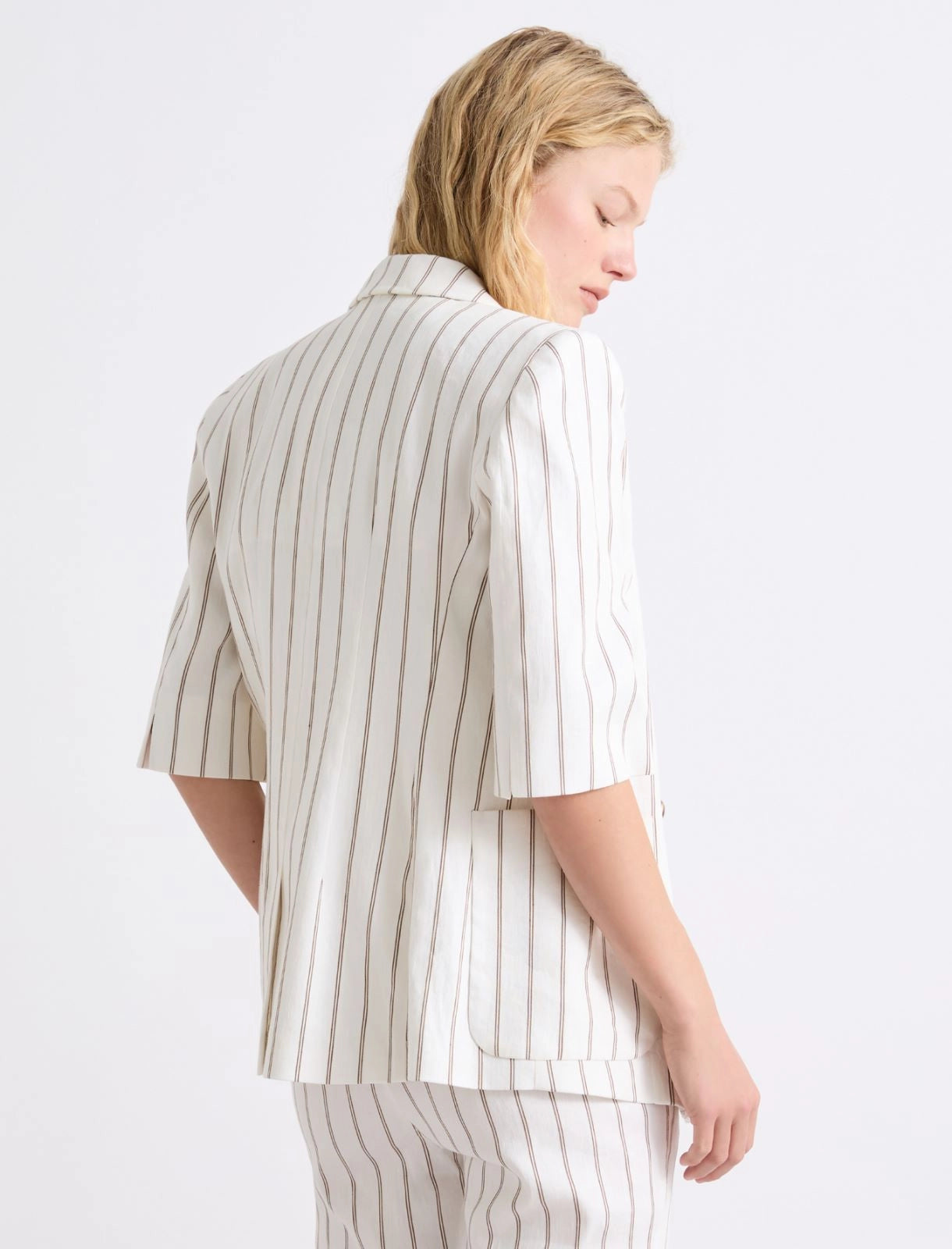 MARELLA WHITE STRIPE SHORT SLEEVE JACKET MLGONDOLA 126