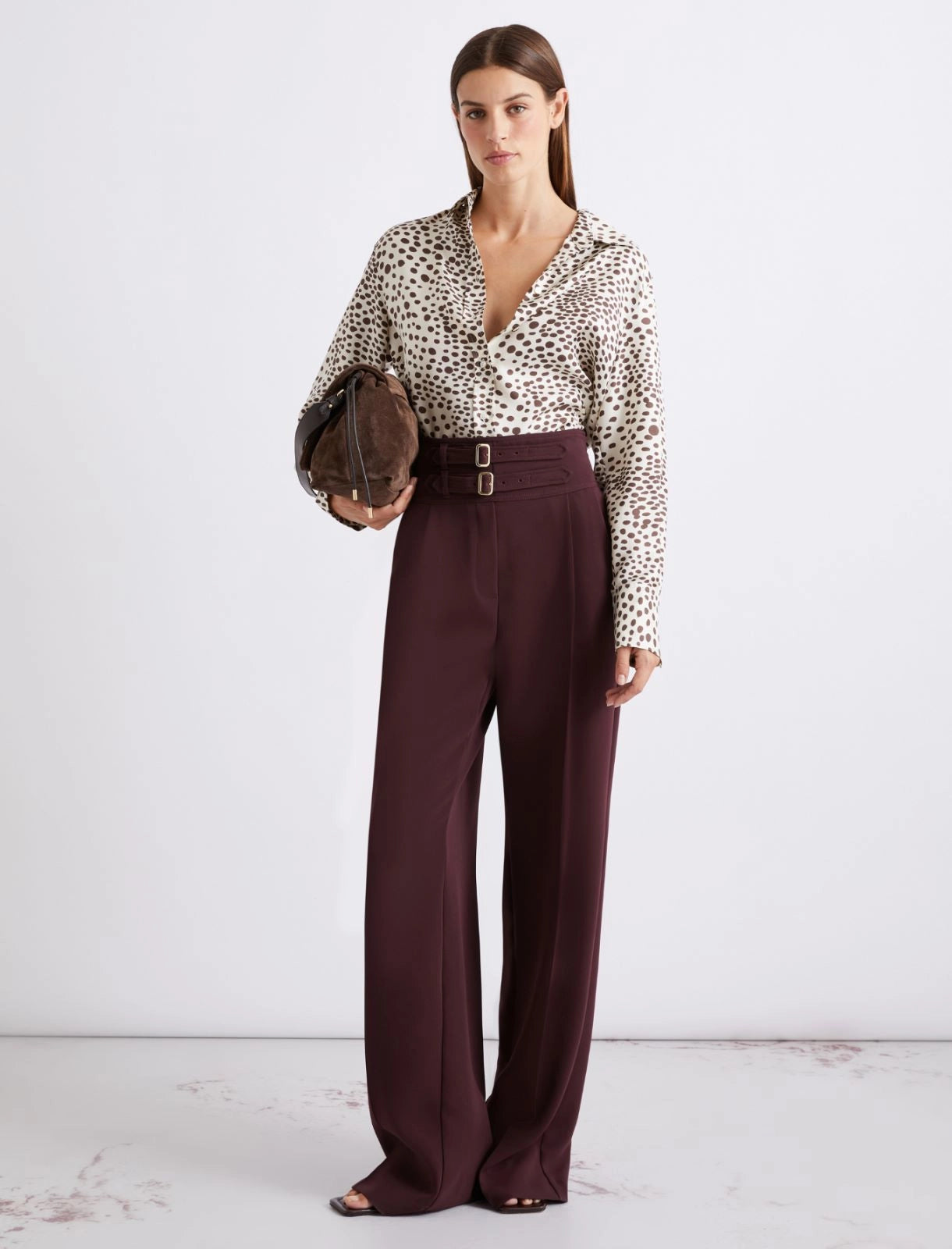 MARELLA BROWN DOT BLOUSE MLLSALVE 126