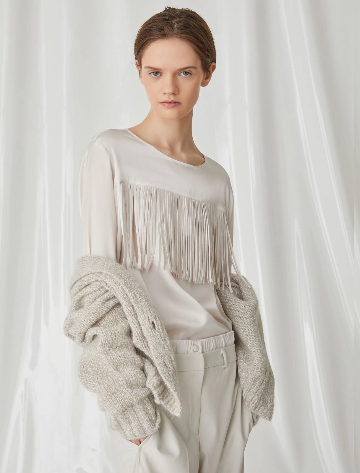 MARELLA ROSTRO FRINGED BLOUSE 224