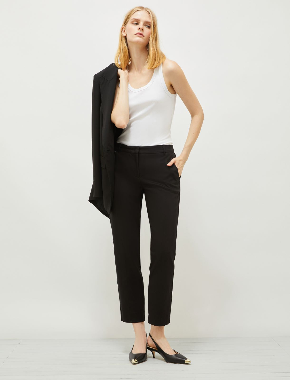 MARELLA MIELE BLACK LONG TROUSER 125