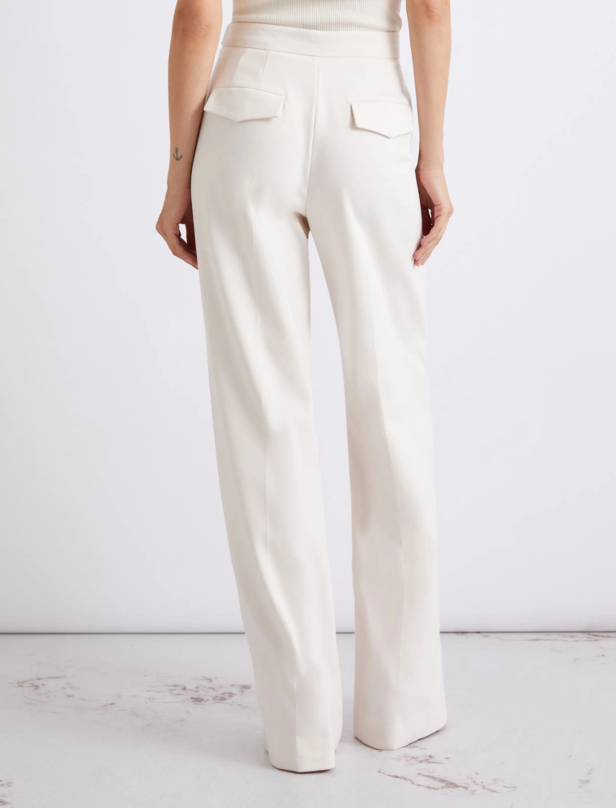 MARELLA CREAM WIDE LEG TROUSERS MLLFINGERE 126