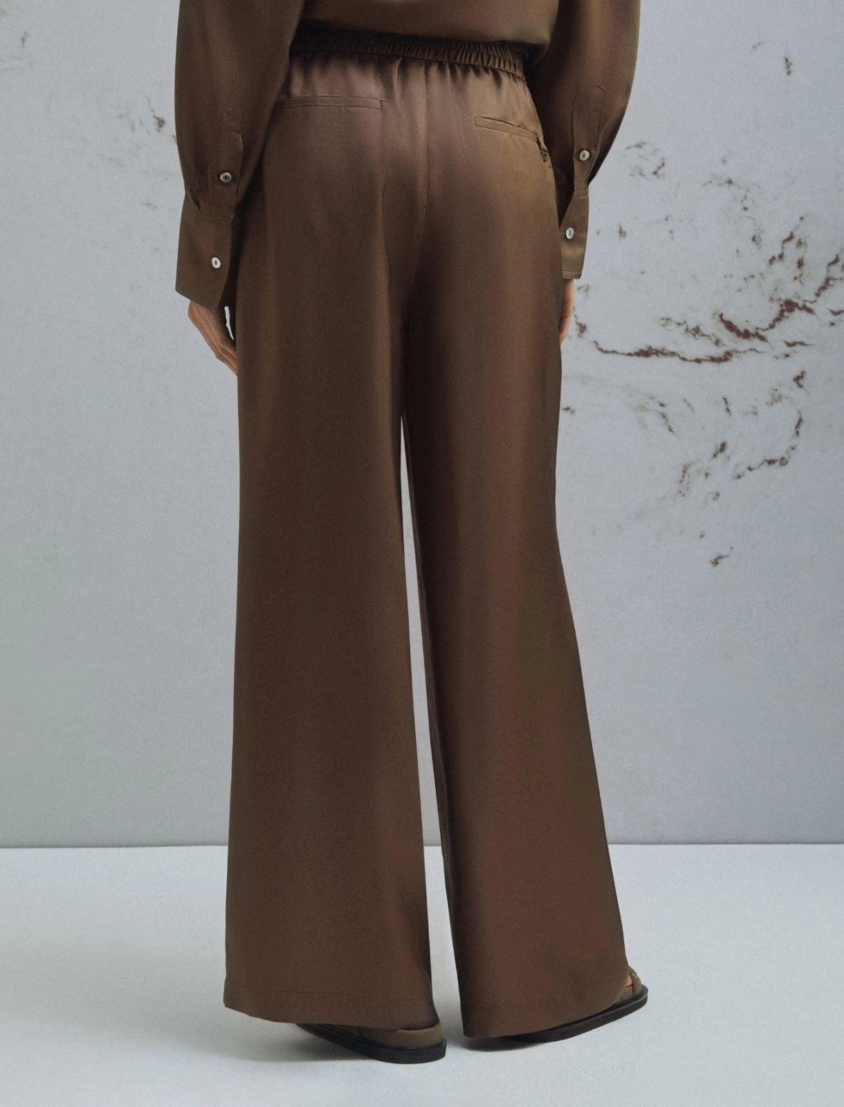 MARELLA TAUPE SALTIN TROUSERS MLMQUIZ 126