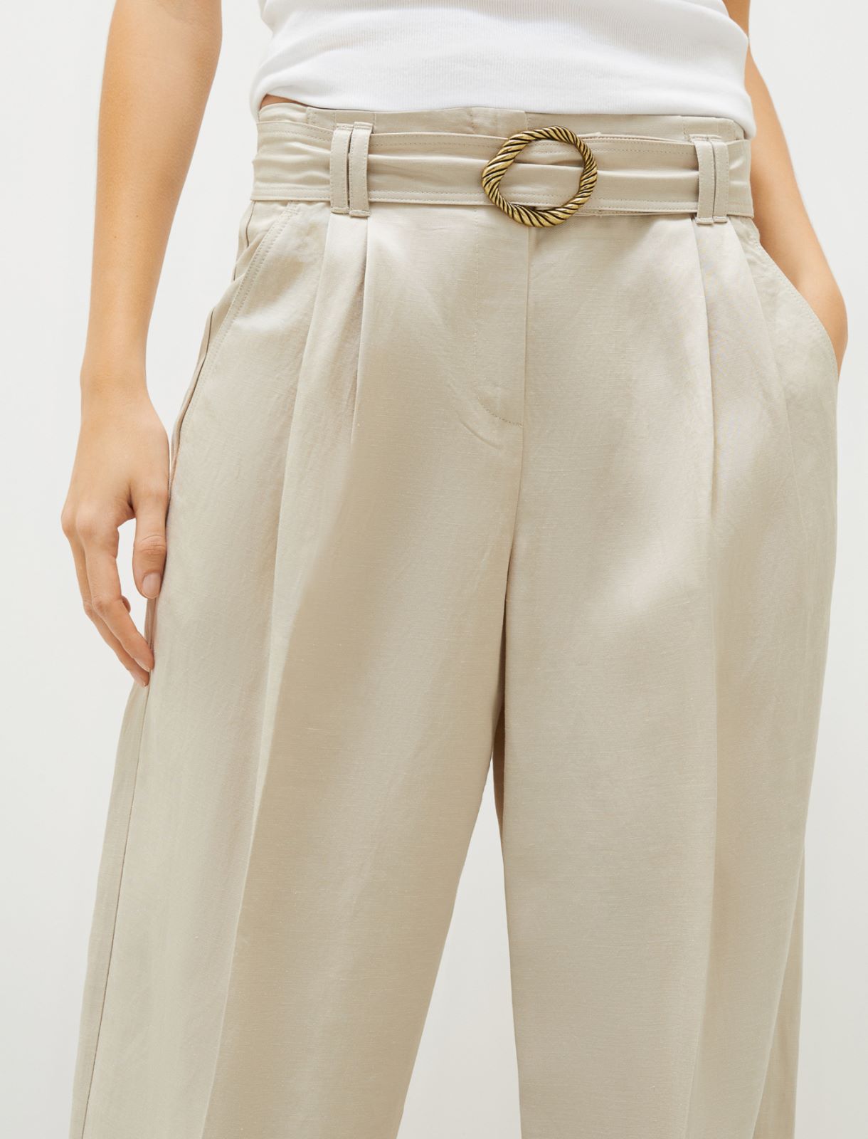 MARELLA FATTO BEIGE LONG TROUSER 125