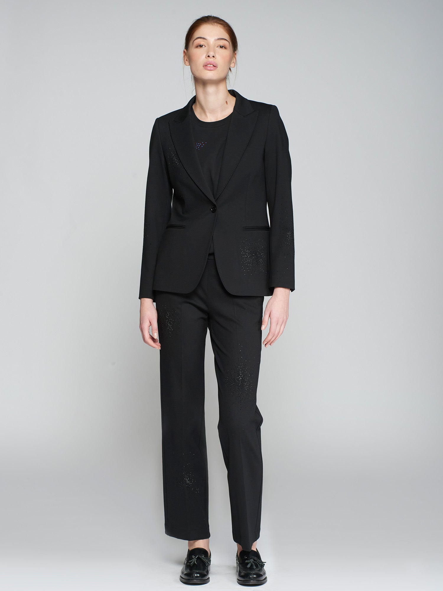 VILAGALLO BLACK SPARKLE BLAZER 31622 224