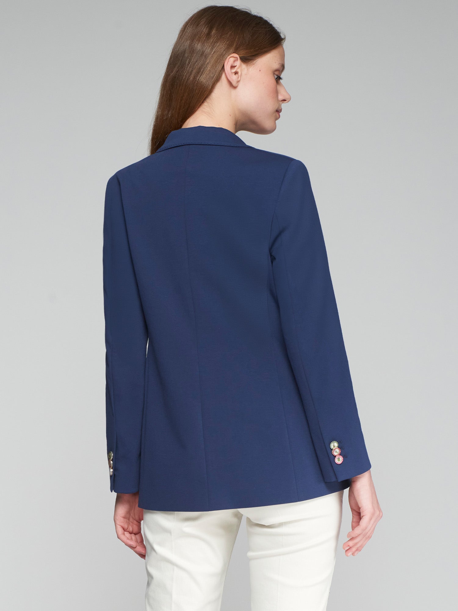 VILAGALLO TANIA NAVY ONE BUTTON BLAZER 32184 125