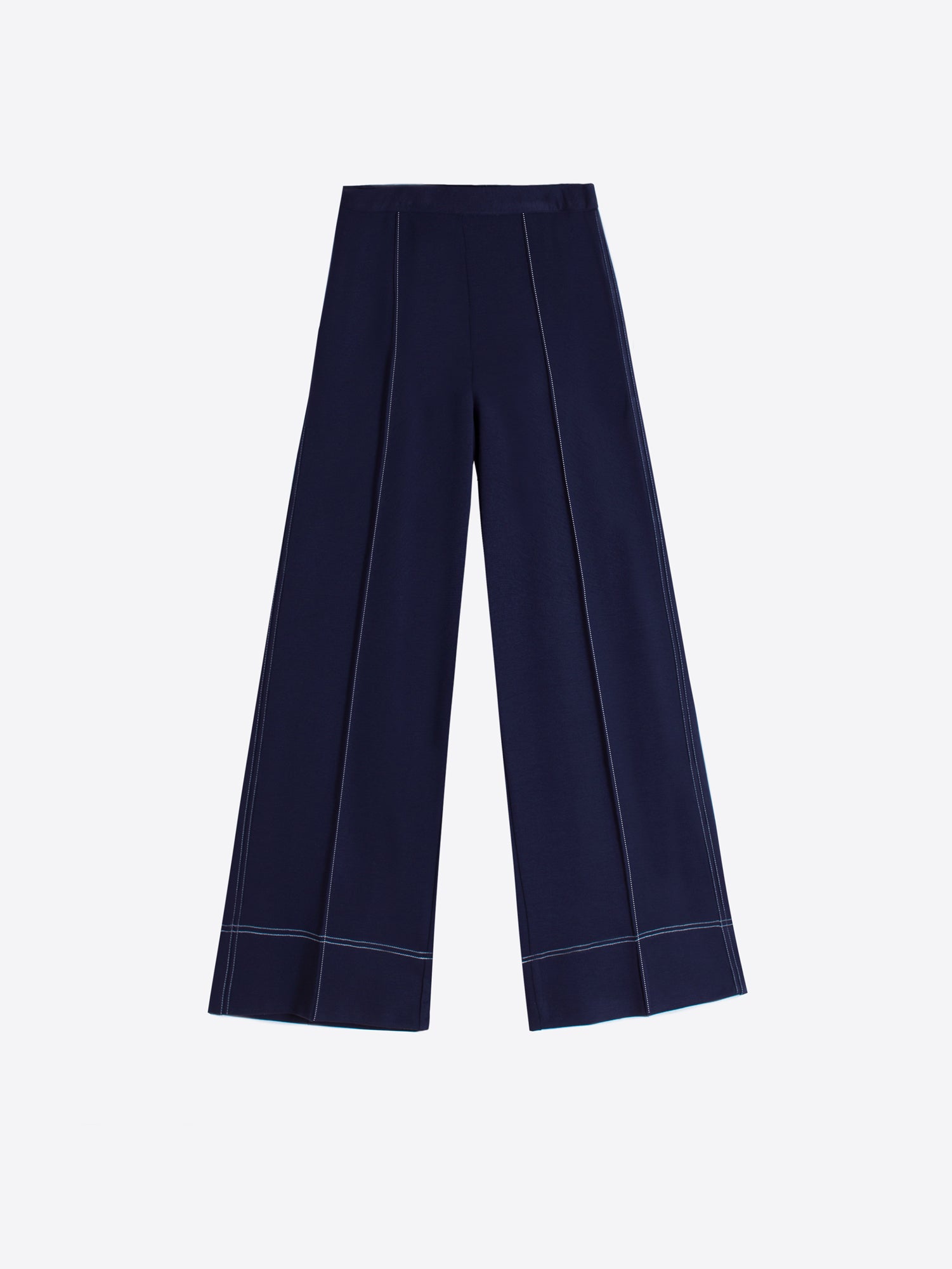 VILAGALLO BETTINA NAVY STRETCH CROPPED TROUSERS 32212 125