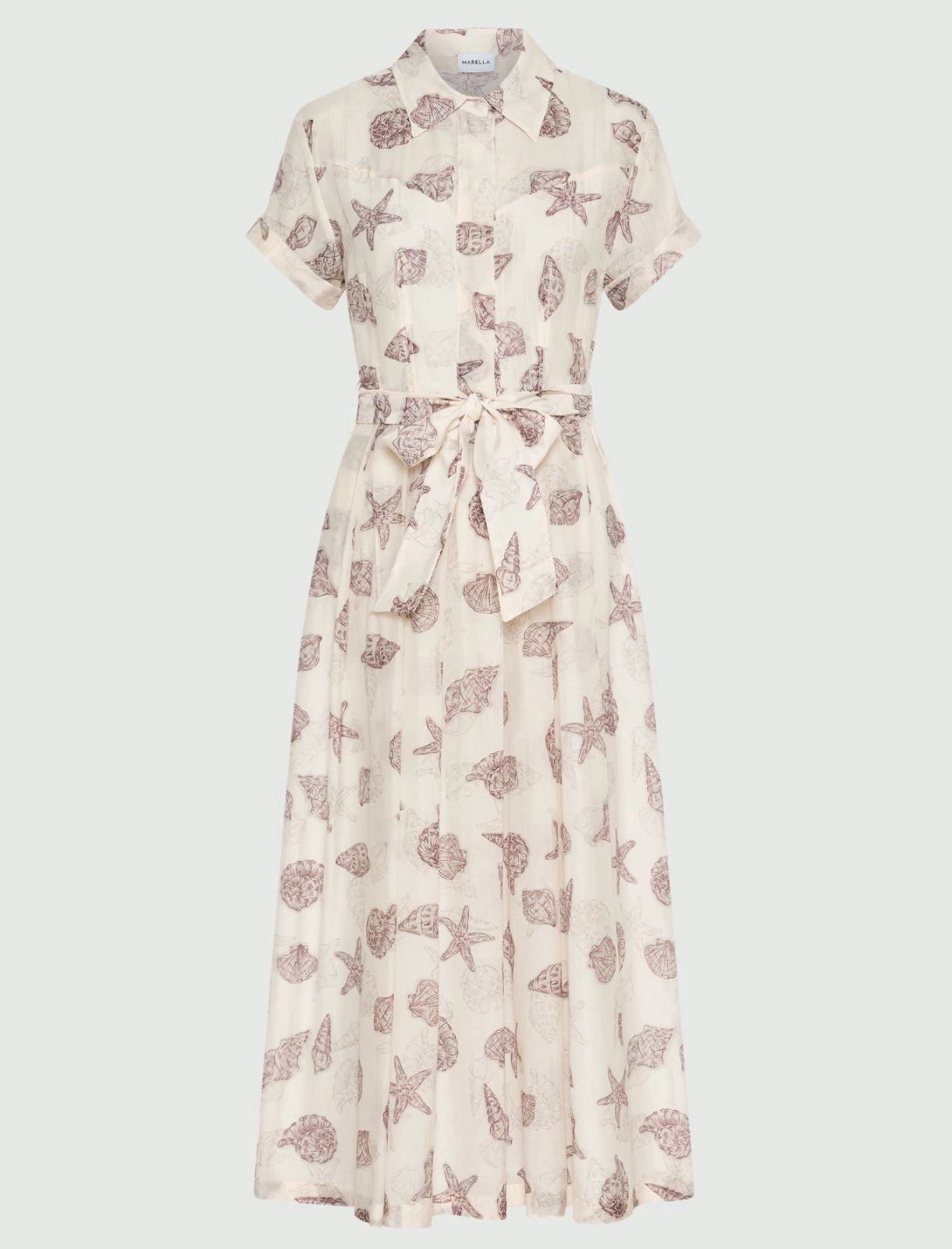 MARELLA CREAM PRINT SHORT SLEEVE DRESS MLLGALLI 126