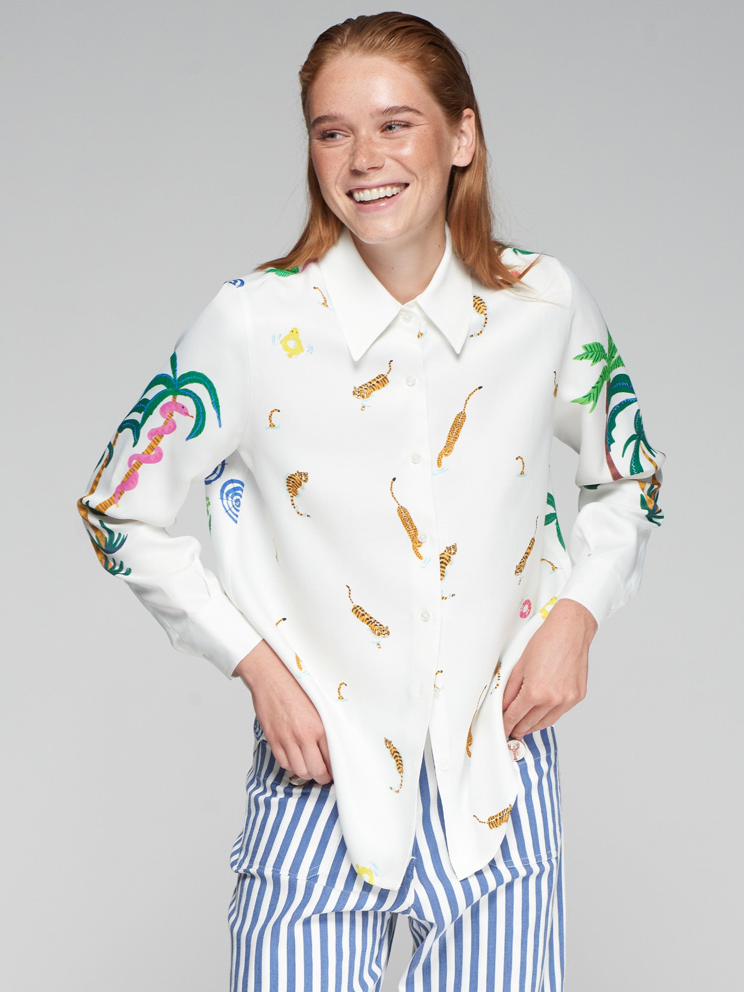 VILAGALLO MATALDA WHITE PRINT SHIRT 32569 125