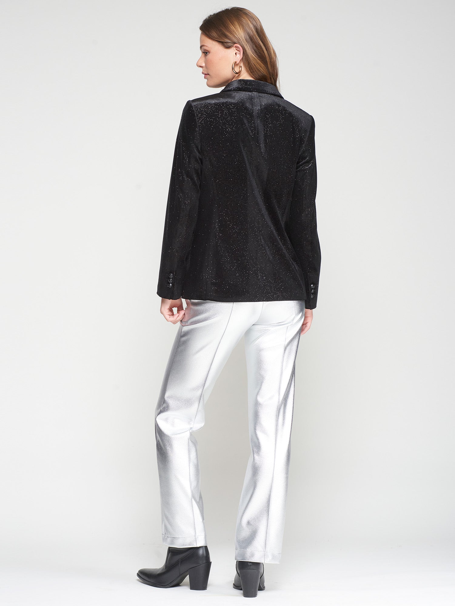 VILAGALLO BLACK VELVET SEQUIN JACKET 32633 225