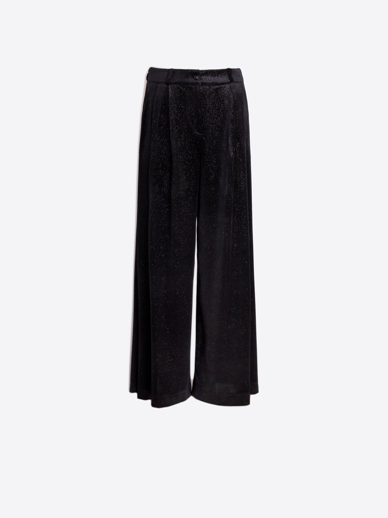 VILAGALLO BLACK VELVET SEQUIN TROUSERS 32654 225