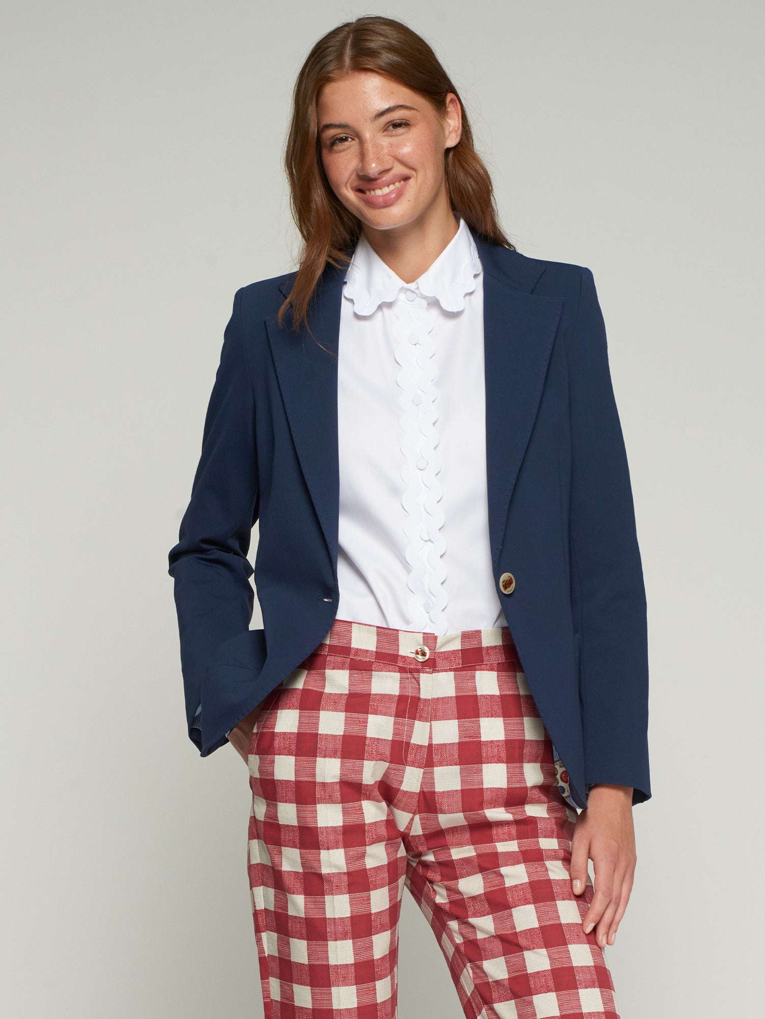 VILAGALLO NAVY ONE BUTTON BLAZER 33283