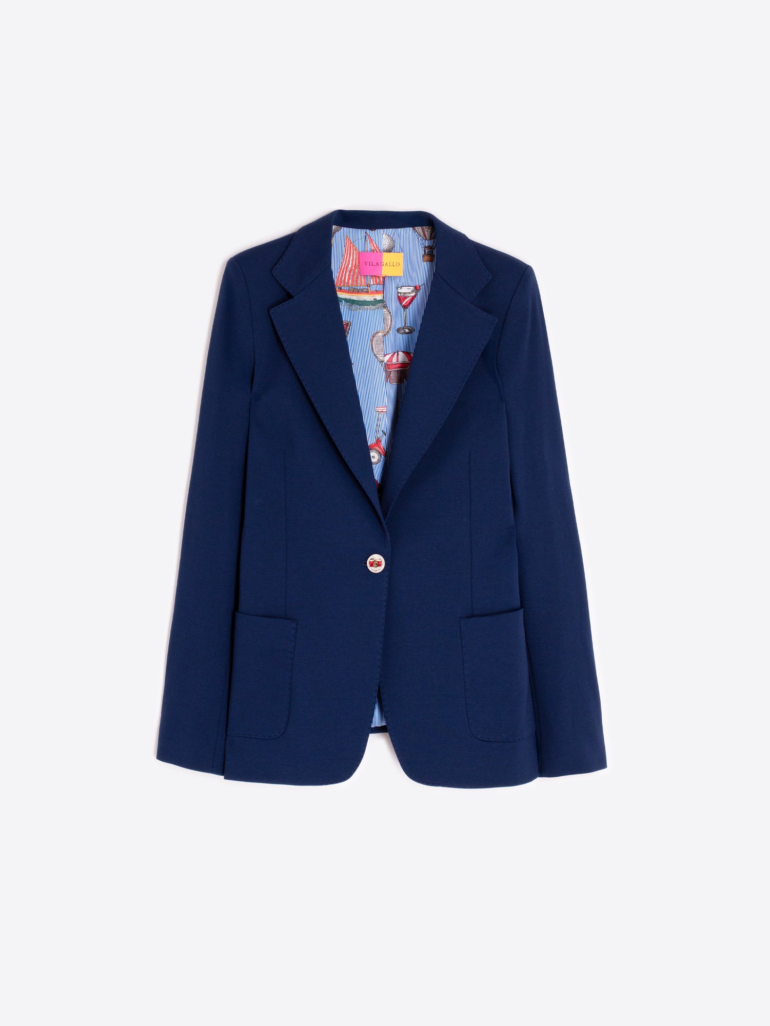 VILAGALLO NAVY ONE BUTTON BLAZER 33283