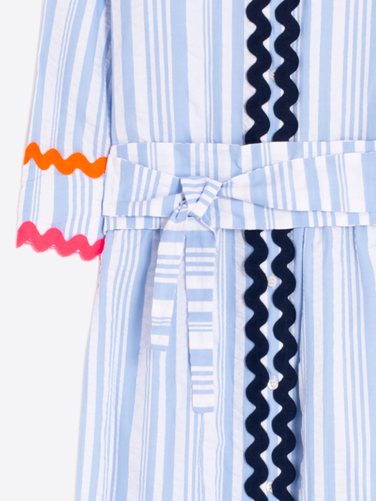 VILAGALLO BLUE SEERSUCKER DRESS 33321 126