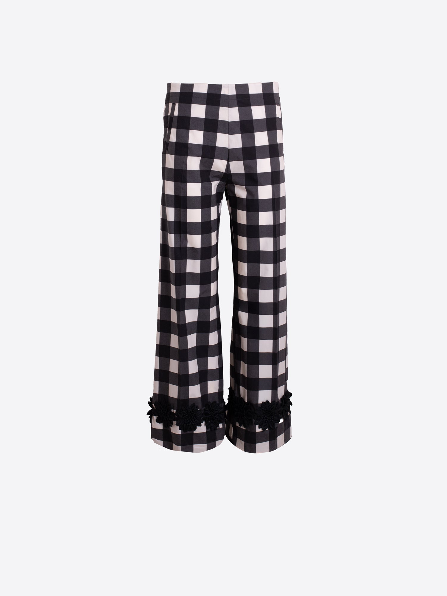 VILAGALLO BLK/CREAM GINGHAM TROUSERS 33344 126